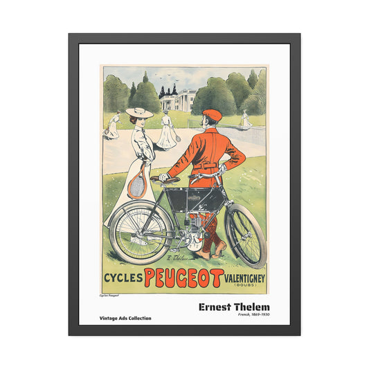 Cycles Peugeot by Ernest Thelem / Affiche Encadrée Série Vintage Ads Collection