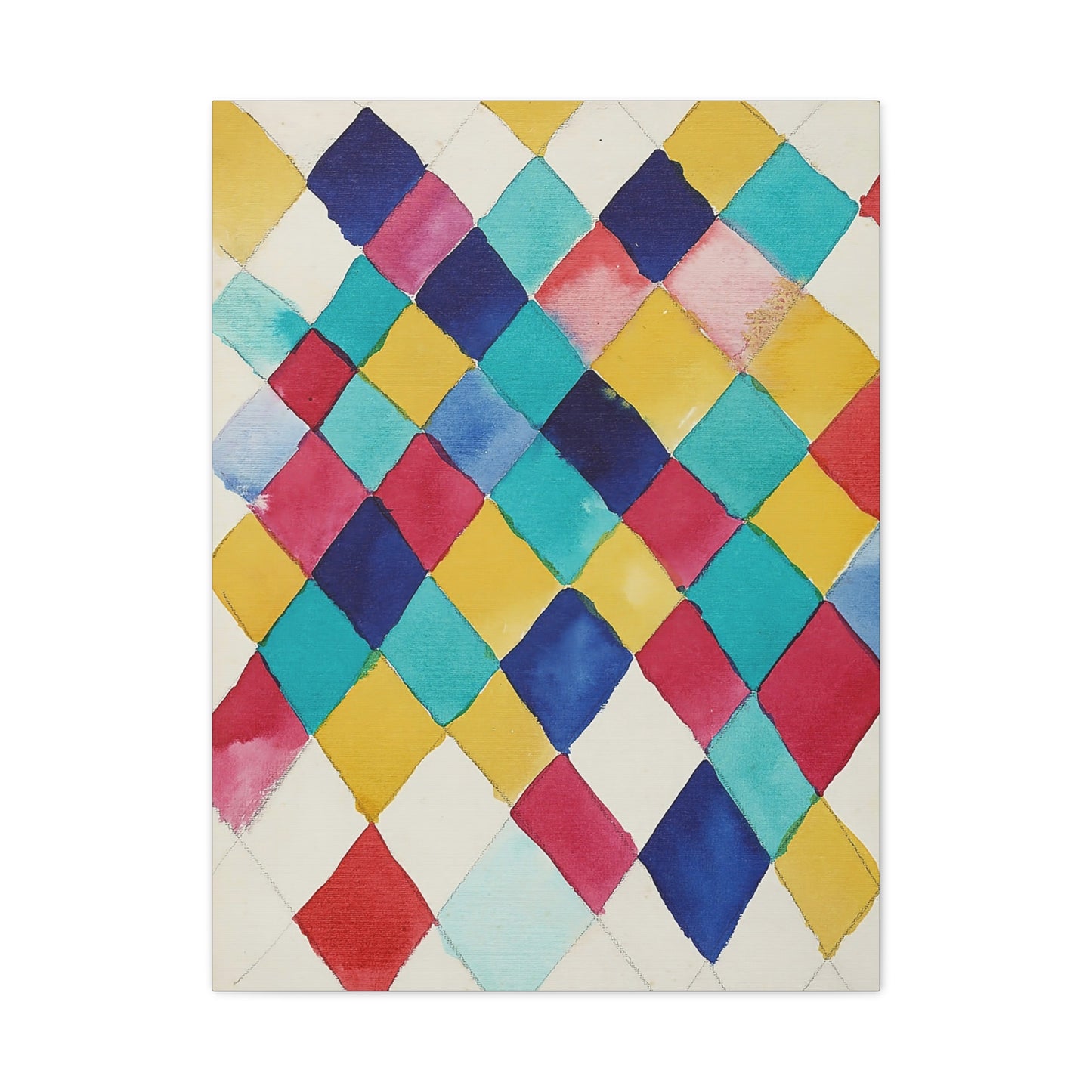 Farbstudie mit Rauten (1913) by Wassily Kandinsky / Reproduction Fine Art sur Toile / Epaisseur 3,2cm - 1'25 po