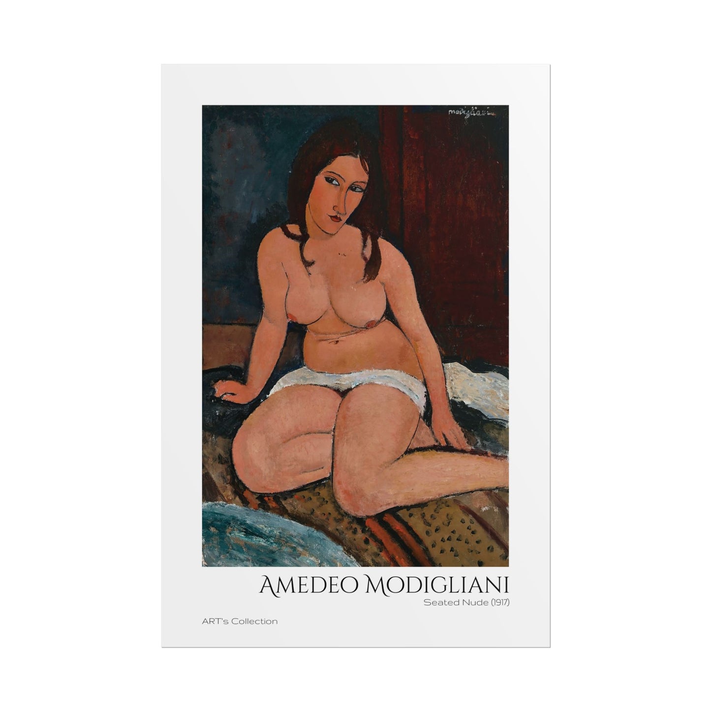 Seated Nude (1917) by Amedeo Modigliani / Affiche imprimée - Série ART's Collection
