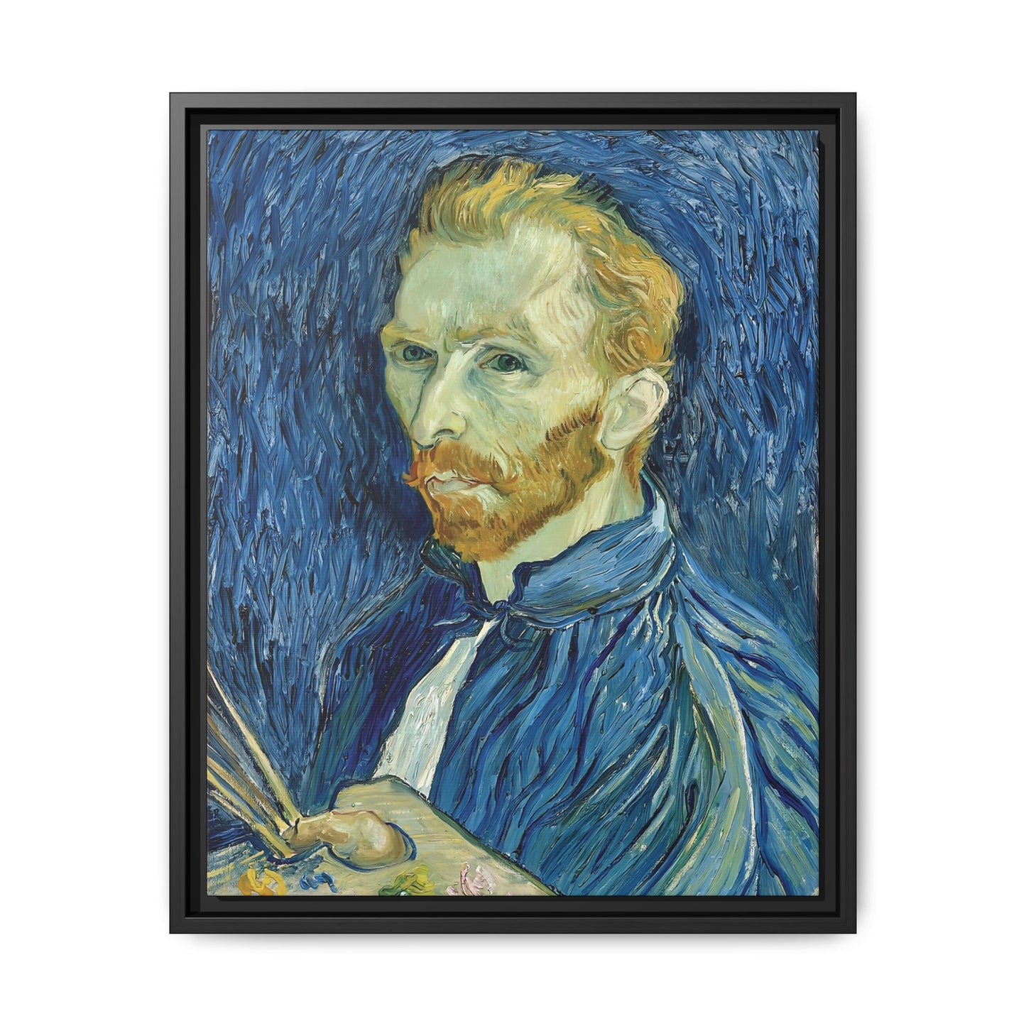 Self-Portrait (1889) by Vincent van Gogh / Toile encadrée sur caisse américaine