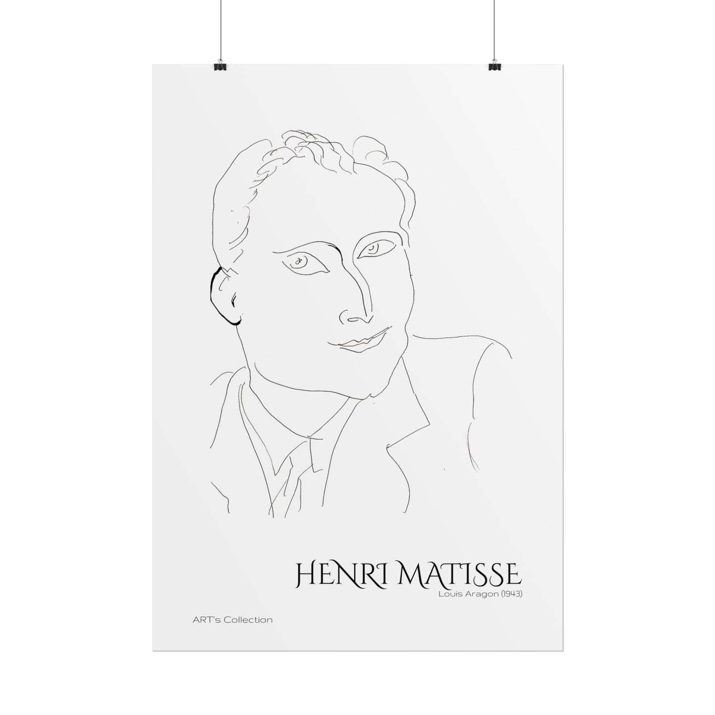 Louis Aragon (1943) by Henri Matisse / Affiche imprimée - Série ART's Collection
