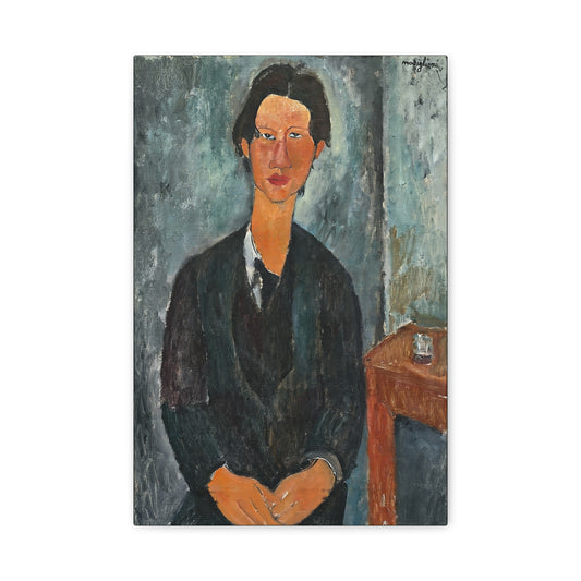 Chaim Soutine (1917) by Amedeo Modigliani / Reproduction Fine Art sur Toile / Flanc Large Epaisseur 3.2 cm - 1.25 inch