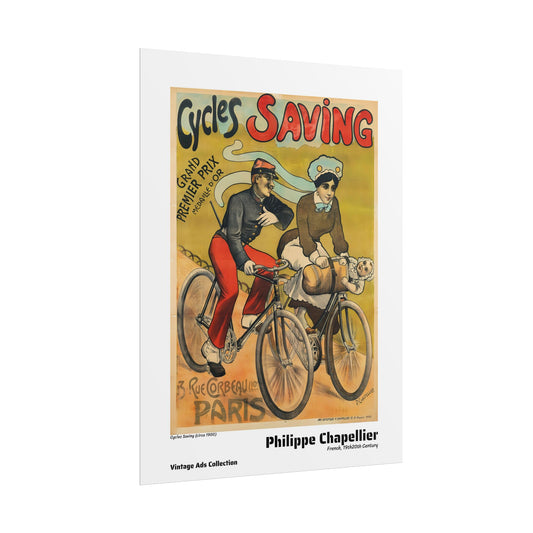 Cycles Saving (circa 1900) by Philippe Chapellier / Affiche imprimée - Série Vintage Ads Collection