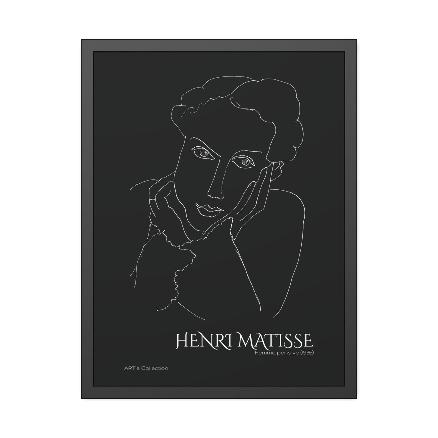 Femme pensive (1936) black édition by Henri Matisse / Affiche Encadrée série ART's Collection