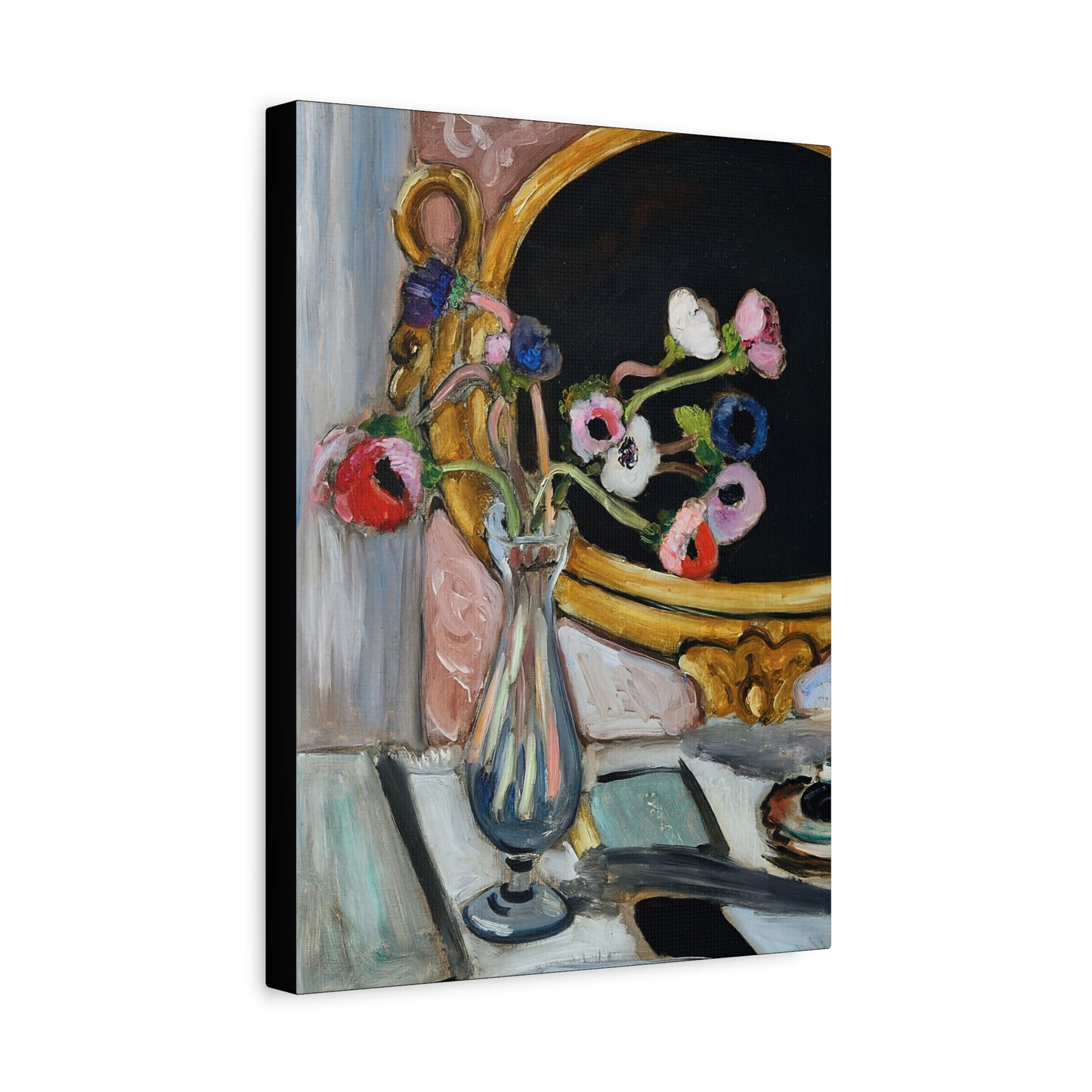 Anémones au miroir noir (1919) by Henri Matisse / Reproduction Fine Art sur Toile / Epaisseur 3.2 cm - 1.25 inch