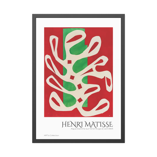 Algue blanche sur fond rouge et vert (1947) by Henri Matisse / Affiche Encadrée série ART's Collection