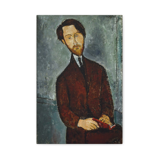 Léopold Zborowski (1911-1920) by Amedeo Modigliani / Reproduction Fine Art sur Toile / Flanc Large Epaisseur 3.2 cm - 1.25 inch