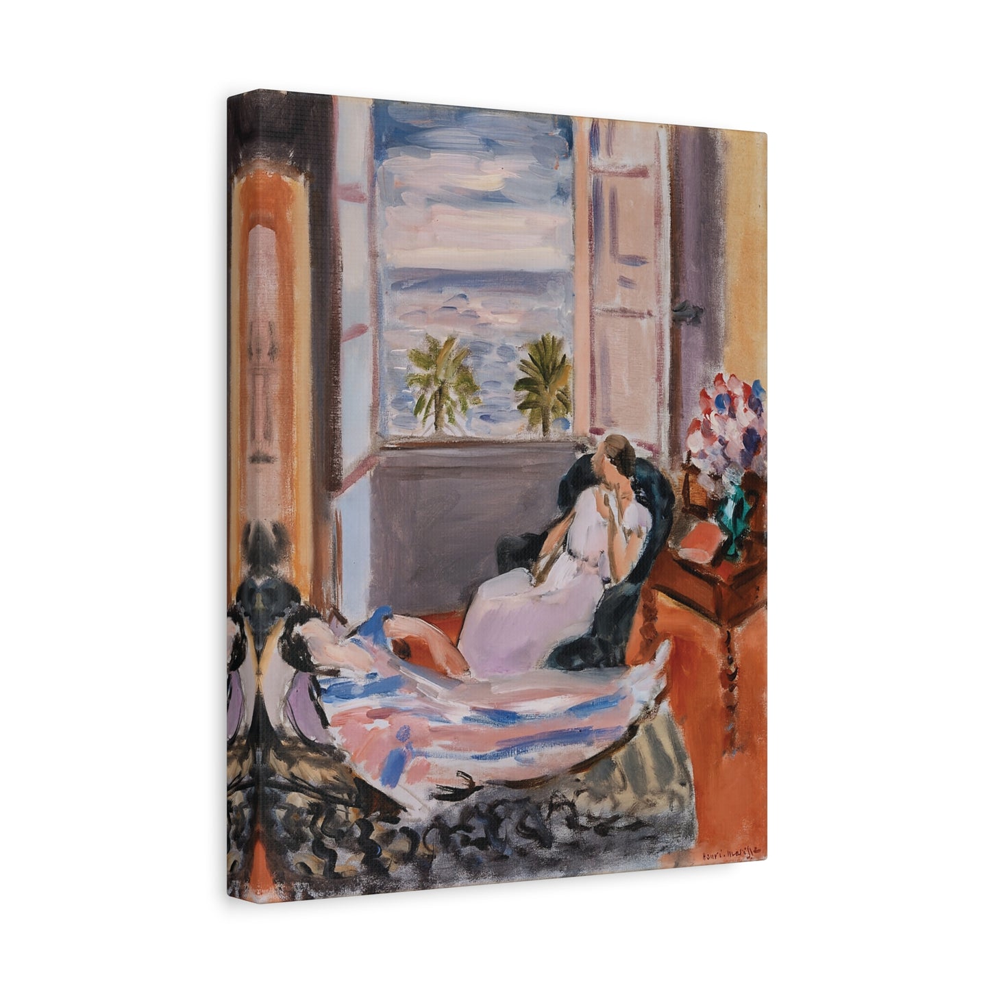 Intérieur à deux personnages, fenêtre ouverte (1922) by Henri Matisse / Reproduction Fine Art sur Toile / Epaisseur 3.2 cm - 1.25 inch