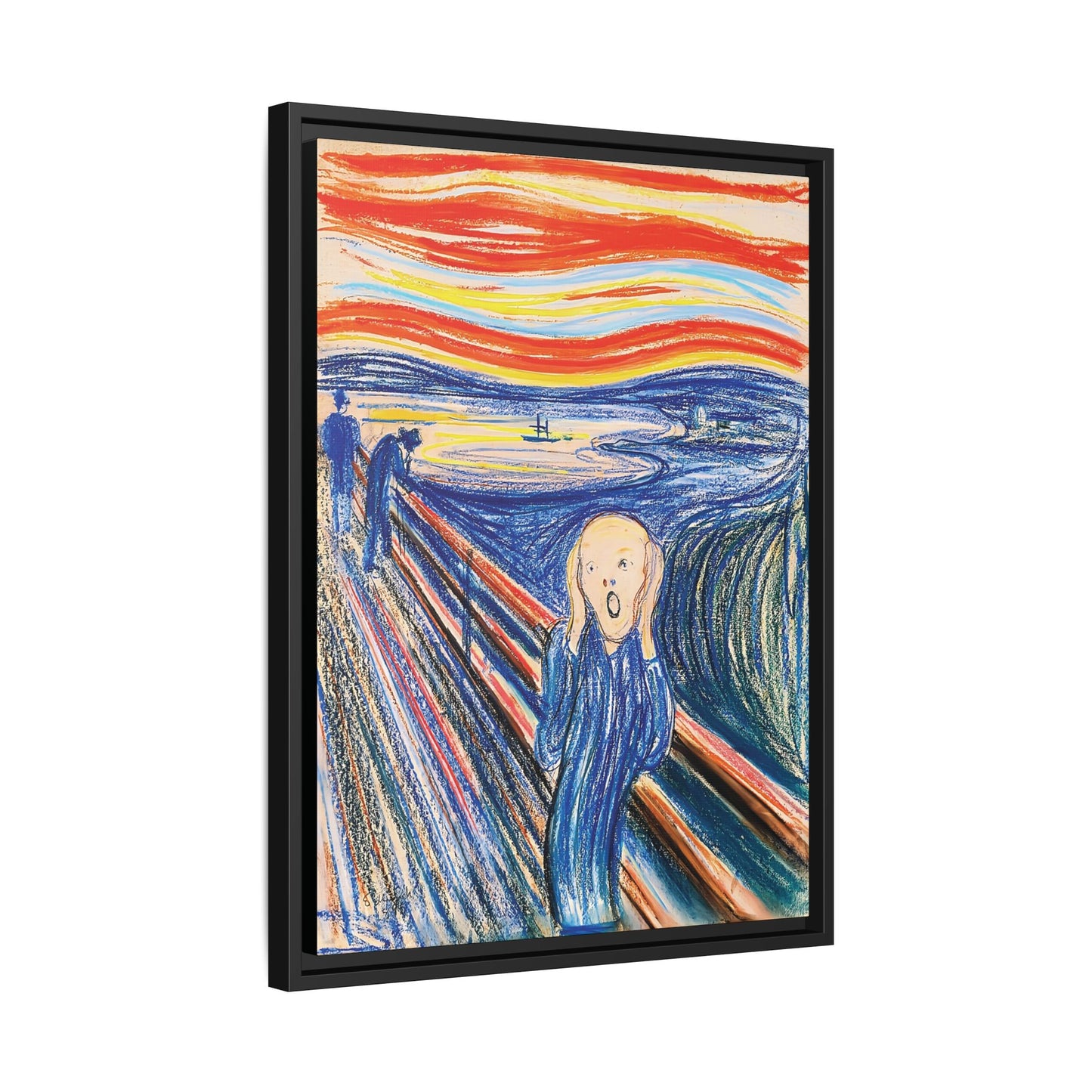 The Scream (1895) color version by Edvard Munch / Toile encadrée sur caisse américaine