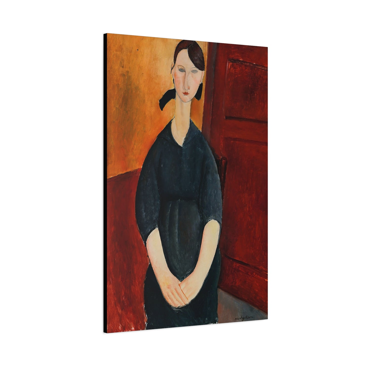Portrait of Paulette Jourdain (1919) by Amedeo Modigliani / Reproduction Fine Art sur Toile / Flanc Large Epaisseur 3.2 cm - 1.25 inch