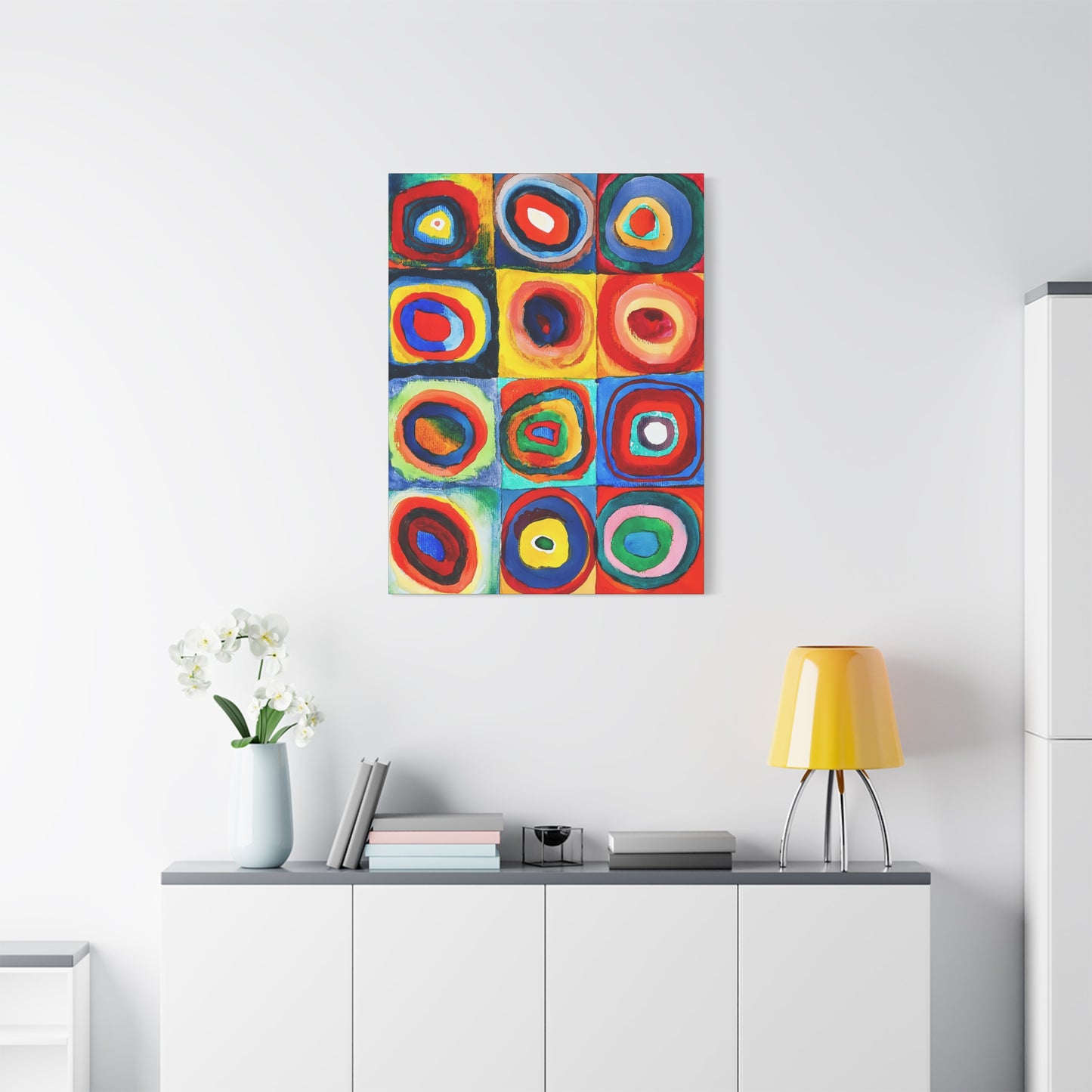 Quadrate mit konzentrischen Ringen (1913) by Wassily Kandinsky / Reproduction Fine Art sur Toile / Epaisseur 3,2cm - 1'25 po