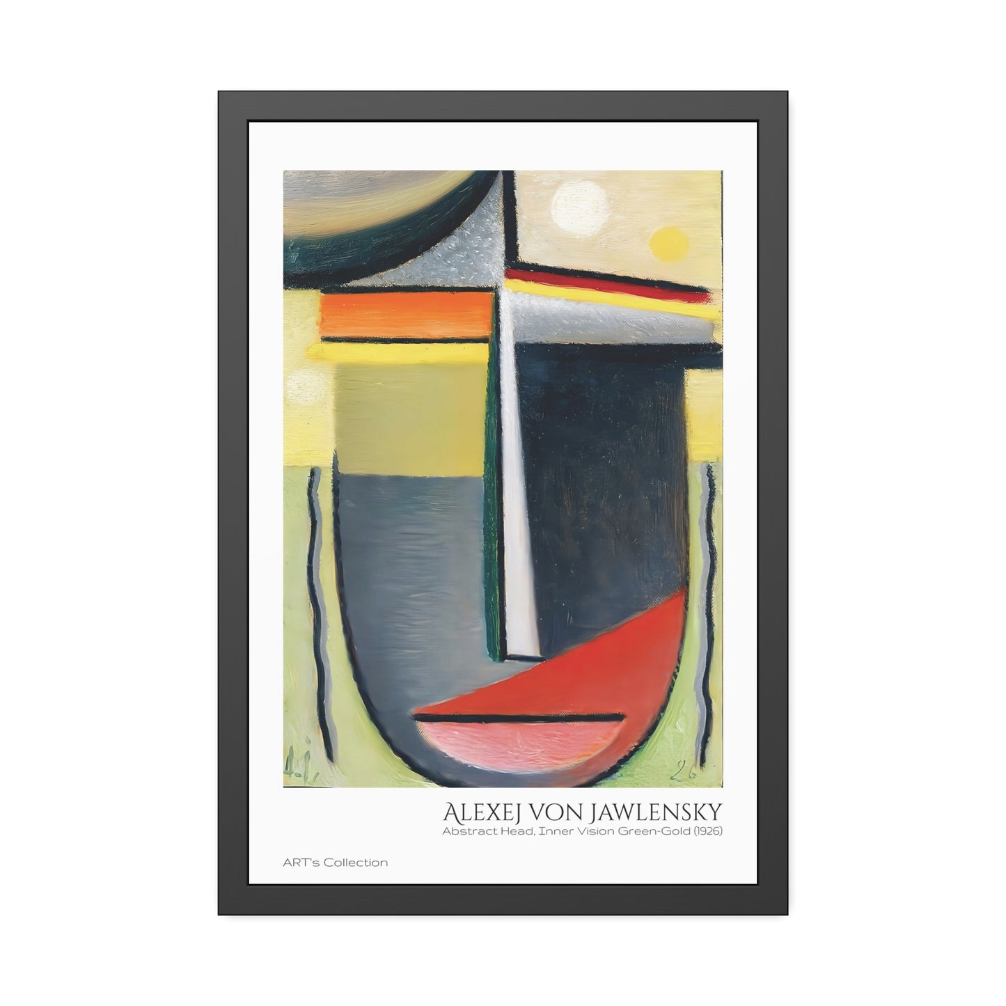 Abstract Head, Inner Vision Green-Gold (1926) by Alexej von Jawlensky / Affiche Encadrée série ART's Collection