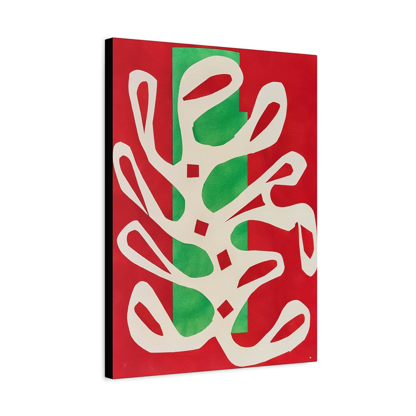 Henri Matisse / Algue blanche sur fond rouge et vert (1947) / Reproduction Fine Art sur Toile / Epaisseur 3.2 cm - 1.25 inch