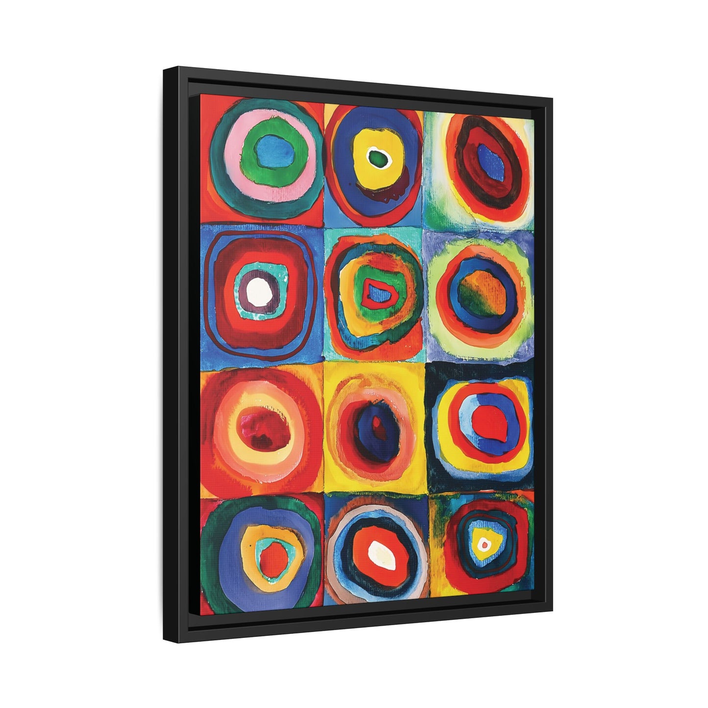 Wassily Kandinsky / Etude De Couleurs : Carrés avec Cercles Concentriques (1913) /Toile encadrée sur caisse américaine