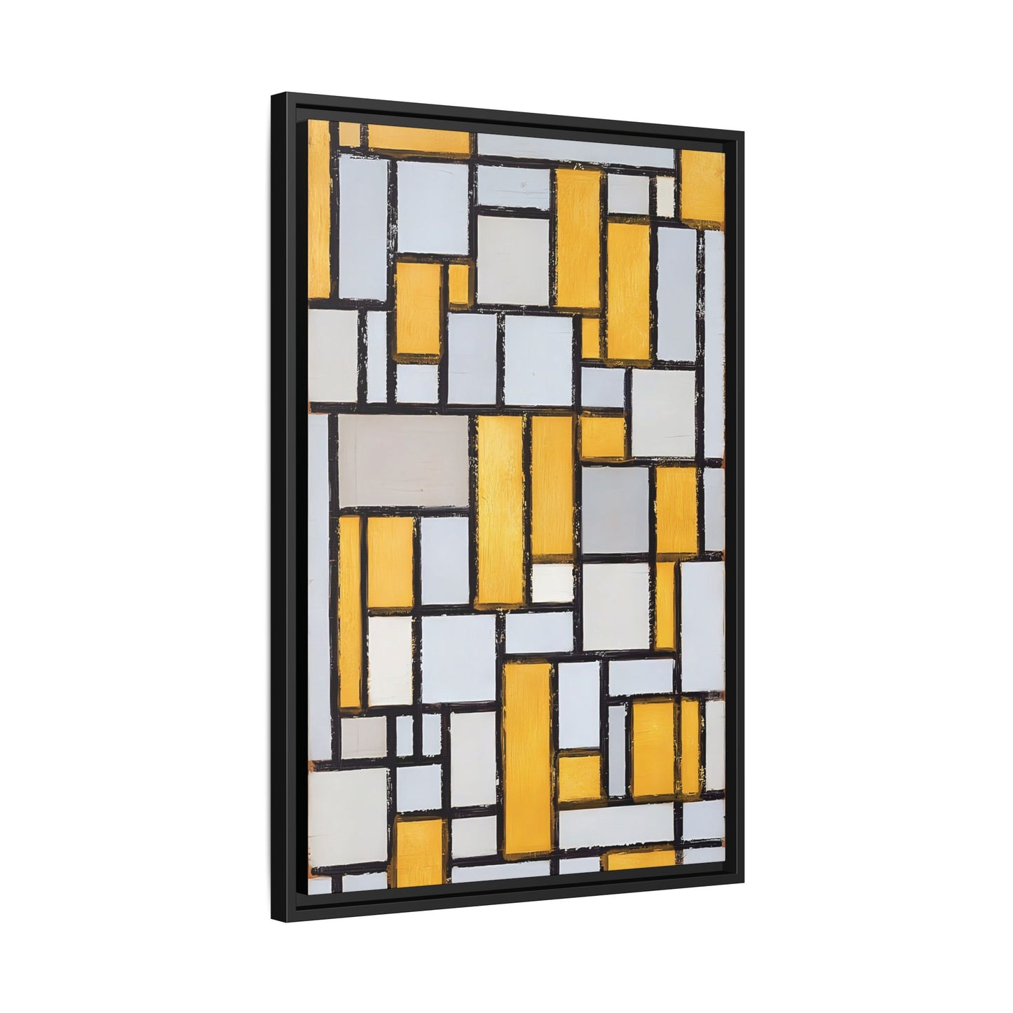 Composition with Grid 1 (1918) by Piet Mondrian / Toile encadrée sur caisse américaine