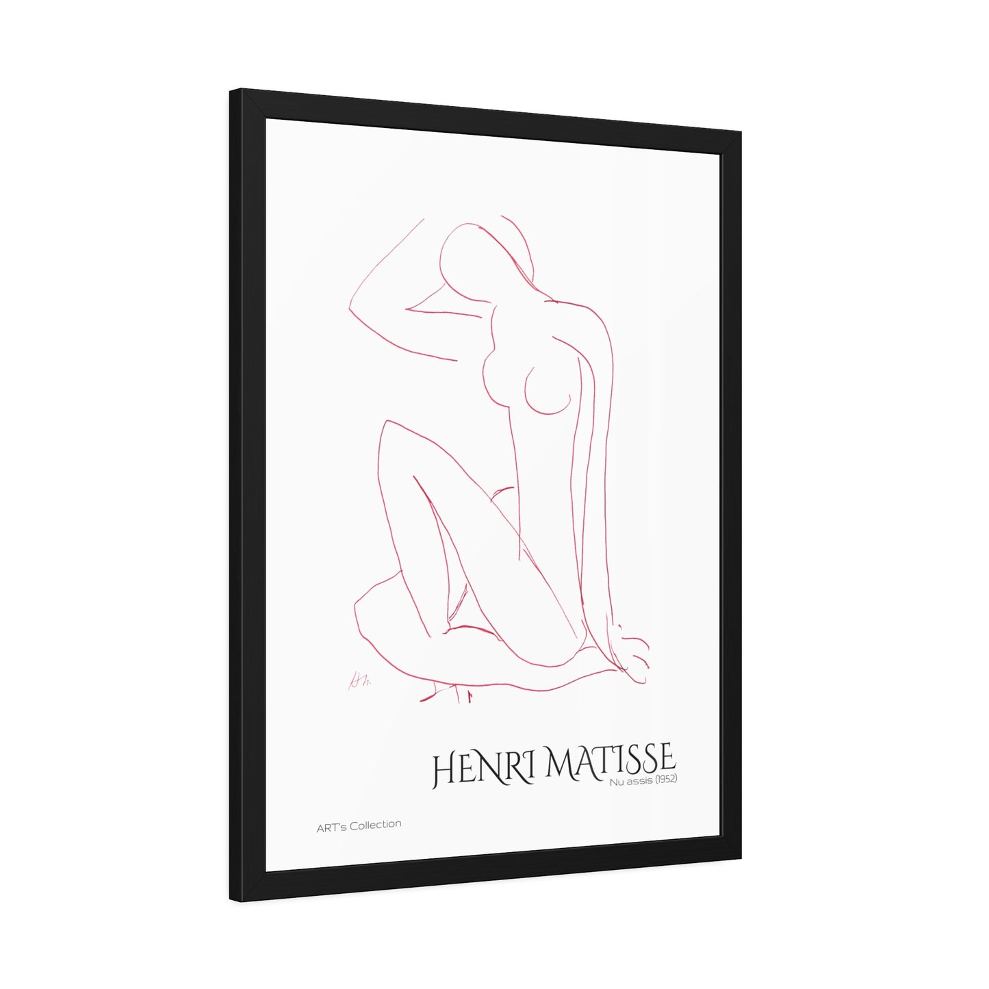 Nu assis (1952) by Henri Matisse version rouge/ Affiche Encadrée série ART's Collection