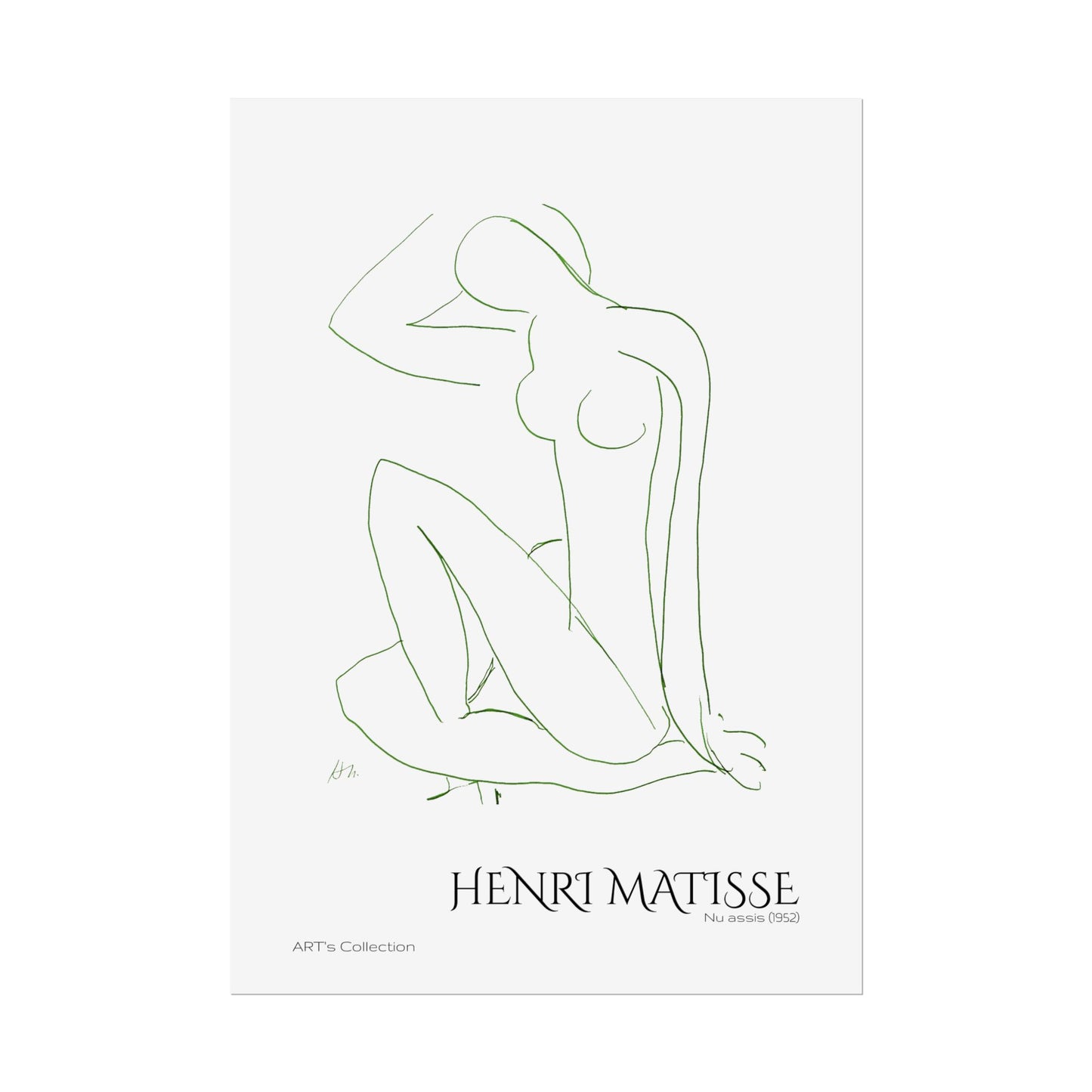 Nu assis (1952) version verte by Henri Matisse / Affiche imprimée - Série ART's Collection