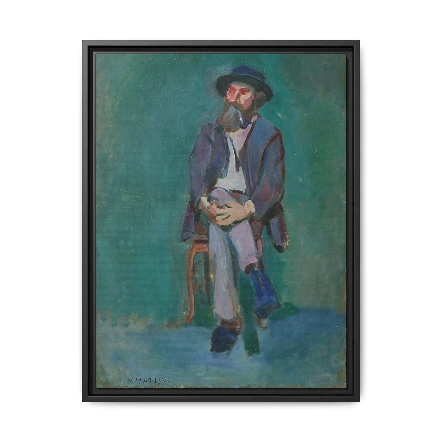 Homme assis (1900) by Henri Matisse / Toile encadrée sur caisse américaine