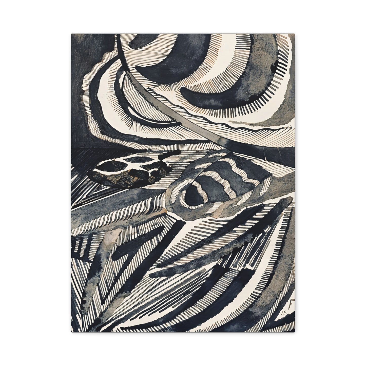 Landschaft (1918) by Otto Freundlich / Reproduction Fine Art sur Toile / Epaisseur 3.2 cm - 1.25 inch