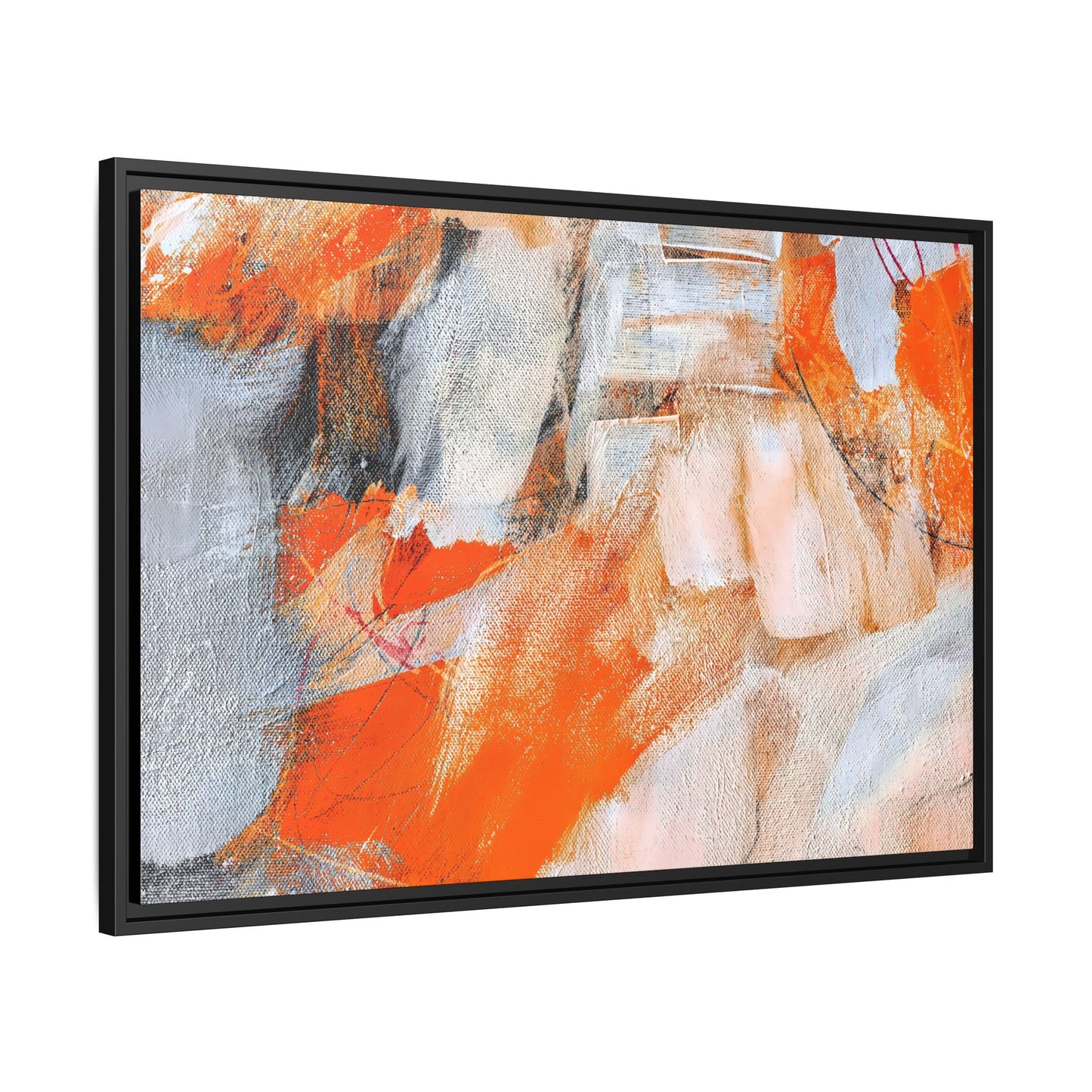 Tableau Intemporel Mandarine "Série Sign Collections" / Toile encadrée sur caisse américaine