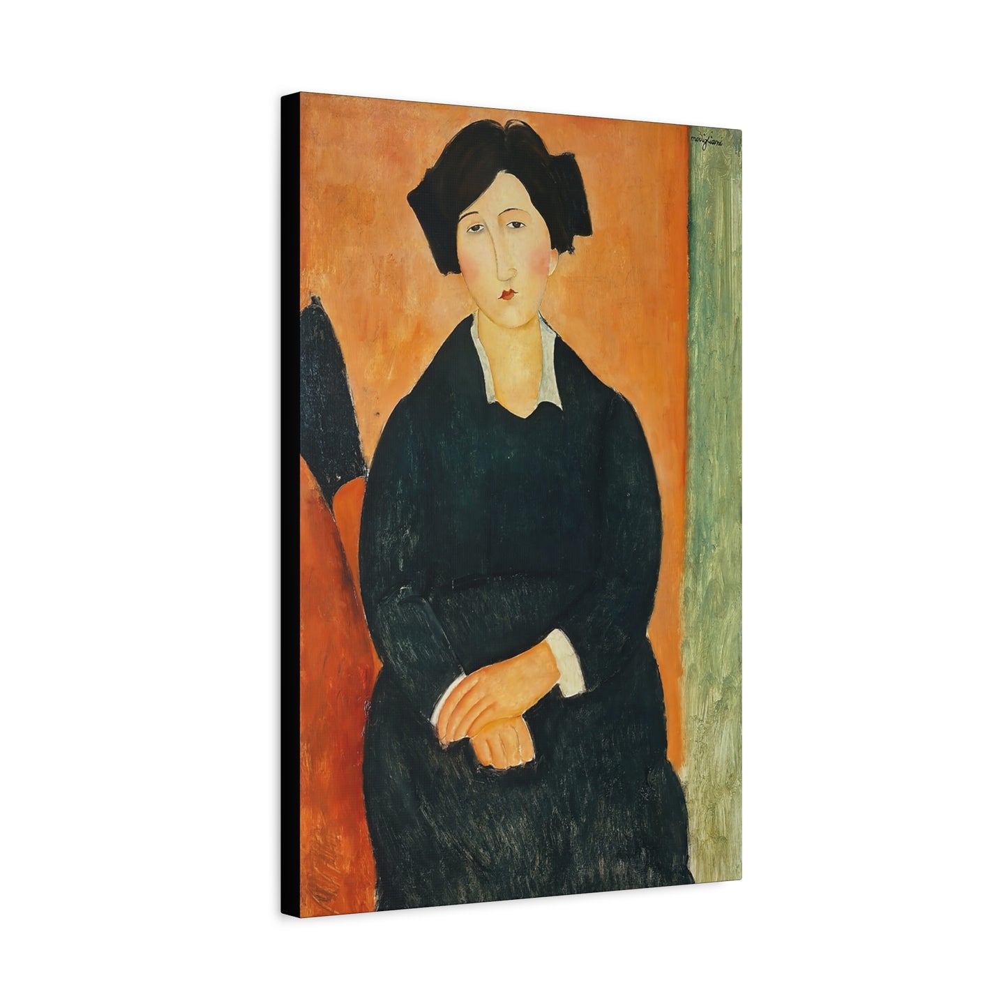 The Italian (1917) by Amedeo Modigliani / Reproduction Fine Art sur Toile / Flanc Large Epaisseur 3.2 cm - 1.25 inch