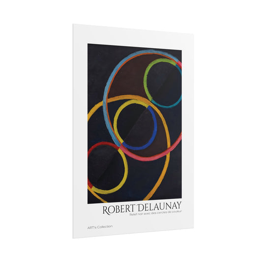 Relief noir avec des cercles de couleur by Robert Delaunay / Affiche imprimée - Série ART's Collection
