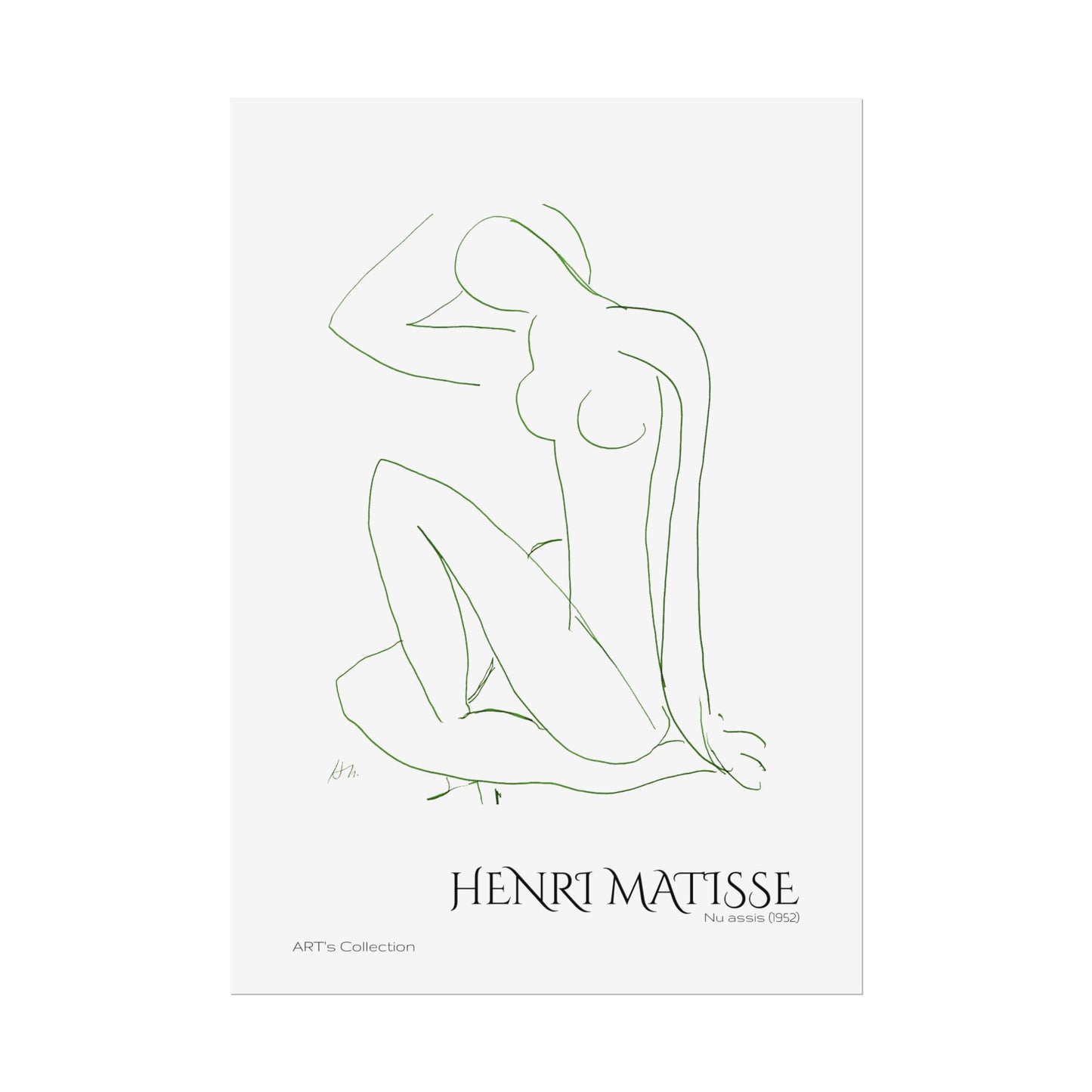 Nu assis (1952) version verte by Henri Matisse / Affiche imprimée - Série ART's Collection
