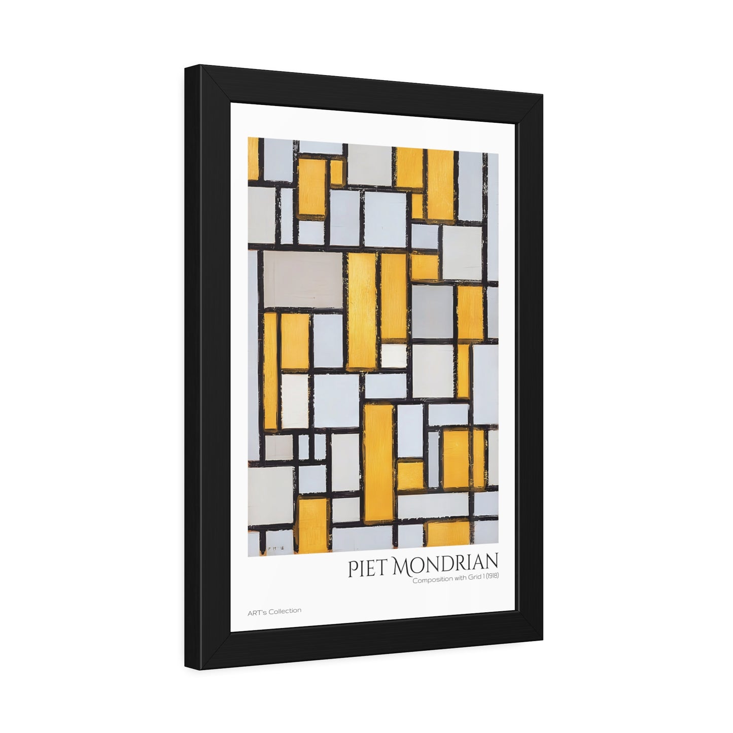 Composition with Grid 1 (1918) by Piet Mondrian / Affiche Encadrée série ART's Collection