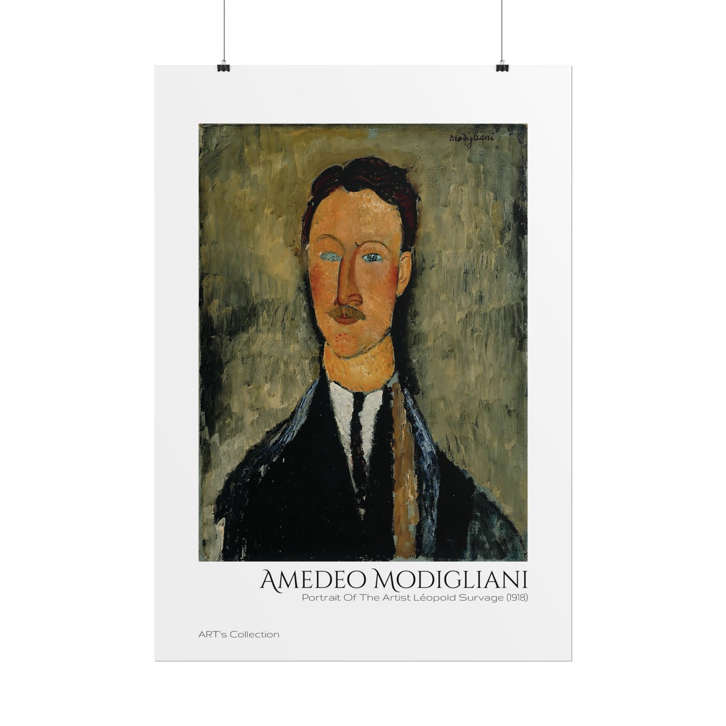 Portrait Of The Artist Léopold Survage (1918) by Amedeo Modigliani / Affiche imprimée - Série ART's Collection