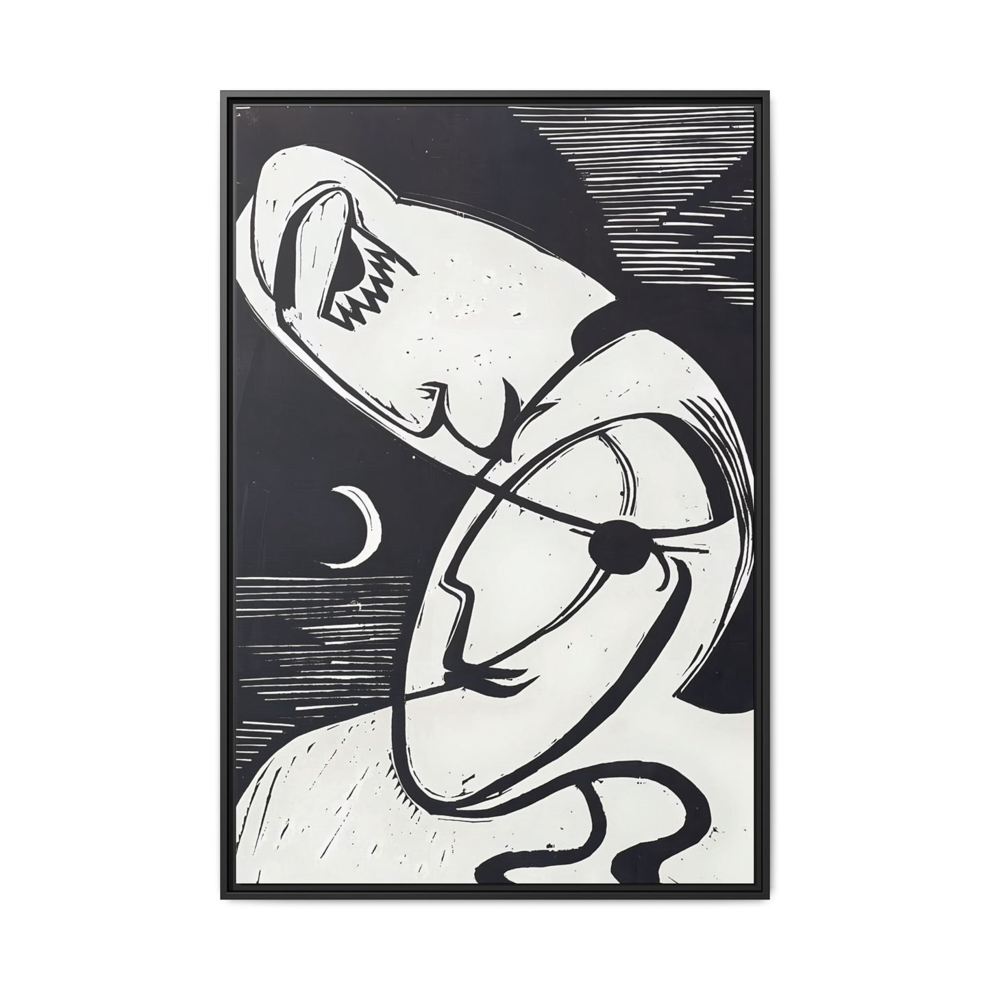 The Kiss (1930) by Ernst Ludwig Kirchner / Toile encadrée sur caisse américaine