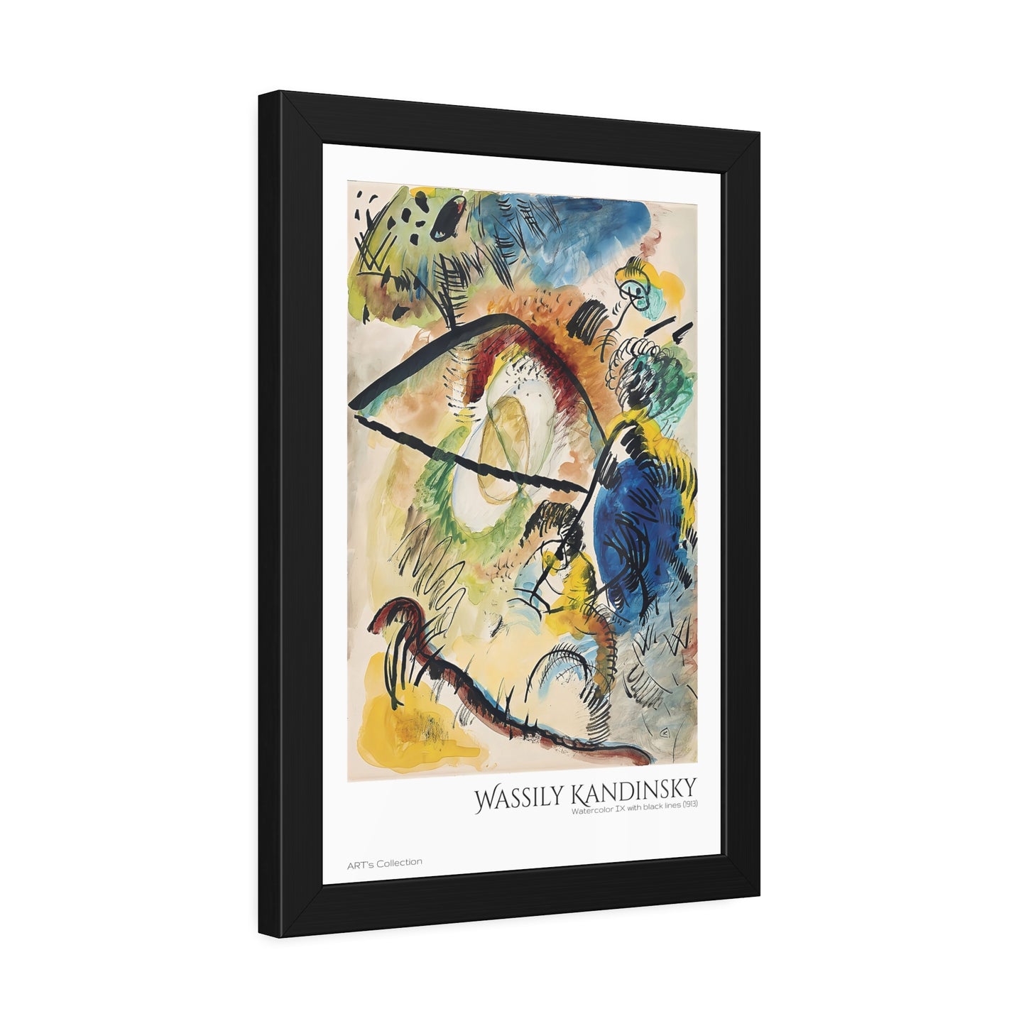 Watercolor IX with black lines (1913) by Wassily Kandinsky / Affiche Encadrée série ART's Collection