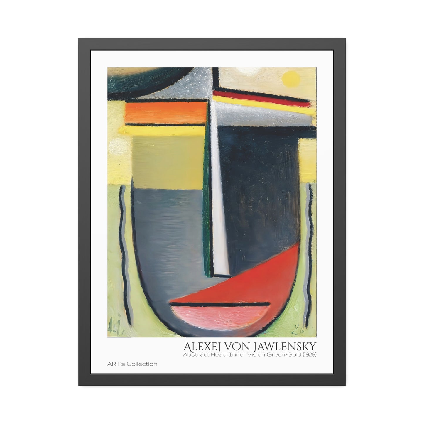 Abstract Head, Inner Vision Green-Gold (1926) by Alexej von Jawlensky / Affiche Encadrée série ART's Collection