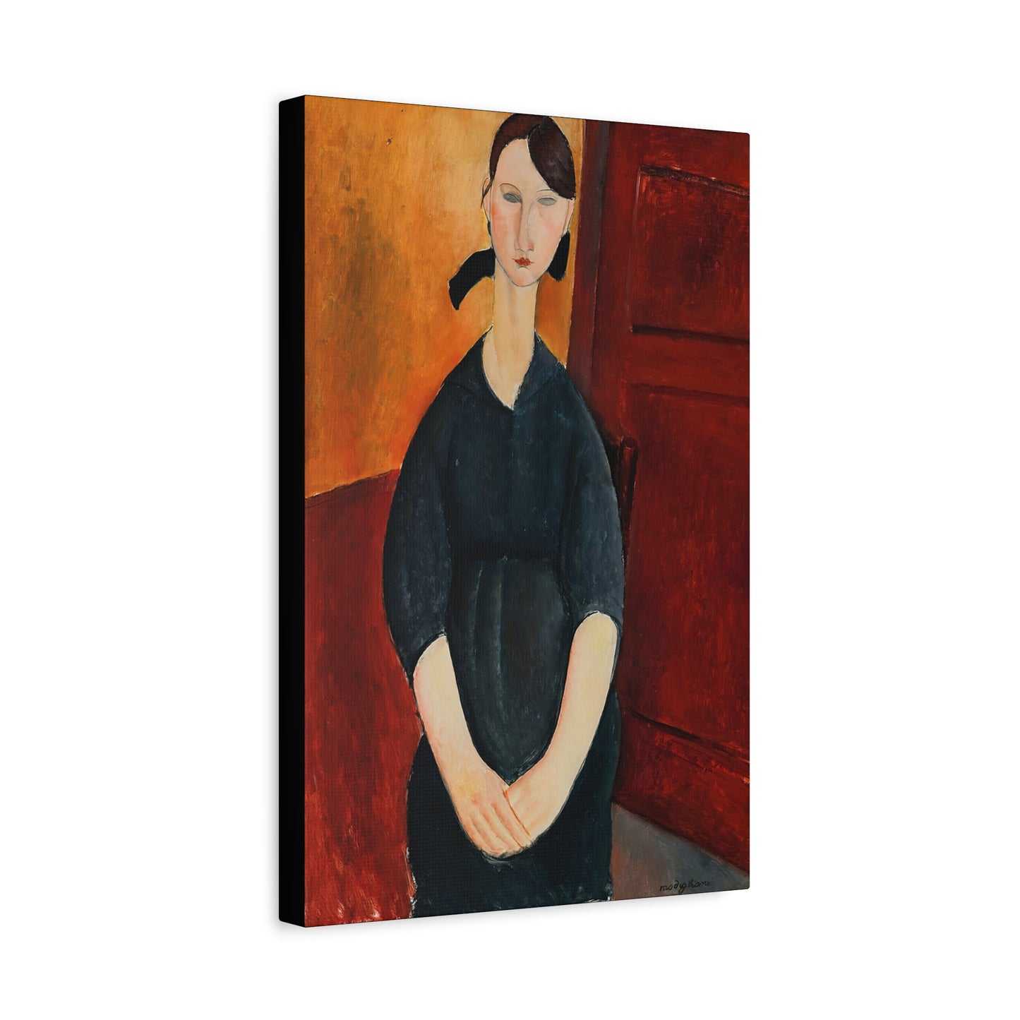 Portrait of Paulette Jourdain (1919) by Amedeo Modigliani / Reproduction Fine Art sur Toile / Flanc Large Epaisseur 3.2 cm - 1.25 inch
