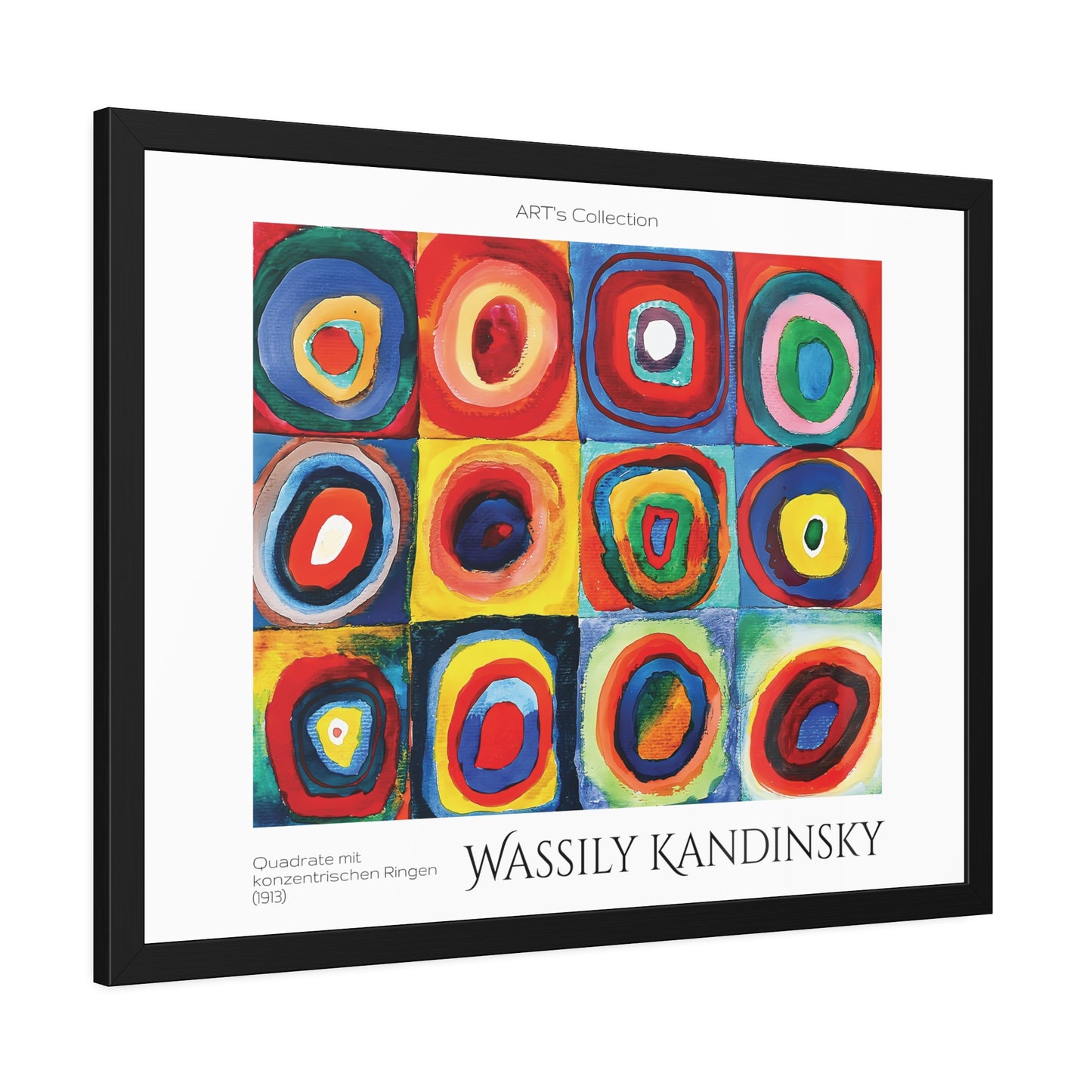 Quadrate mit konzentrischen Ringen (1913) by Wassily Kandinsky / Affiche Encadrée série ART's Collection