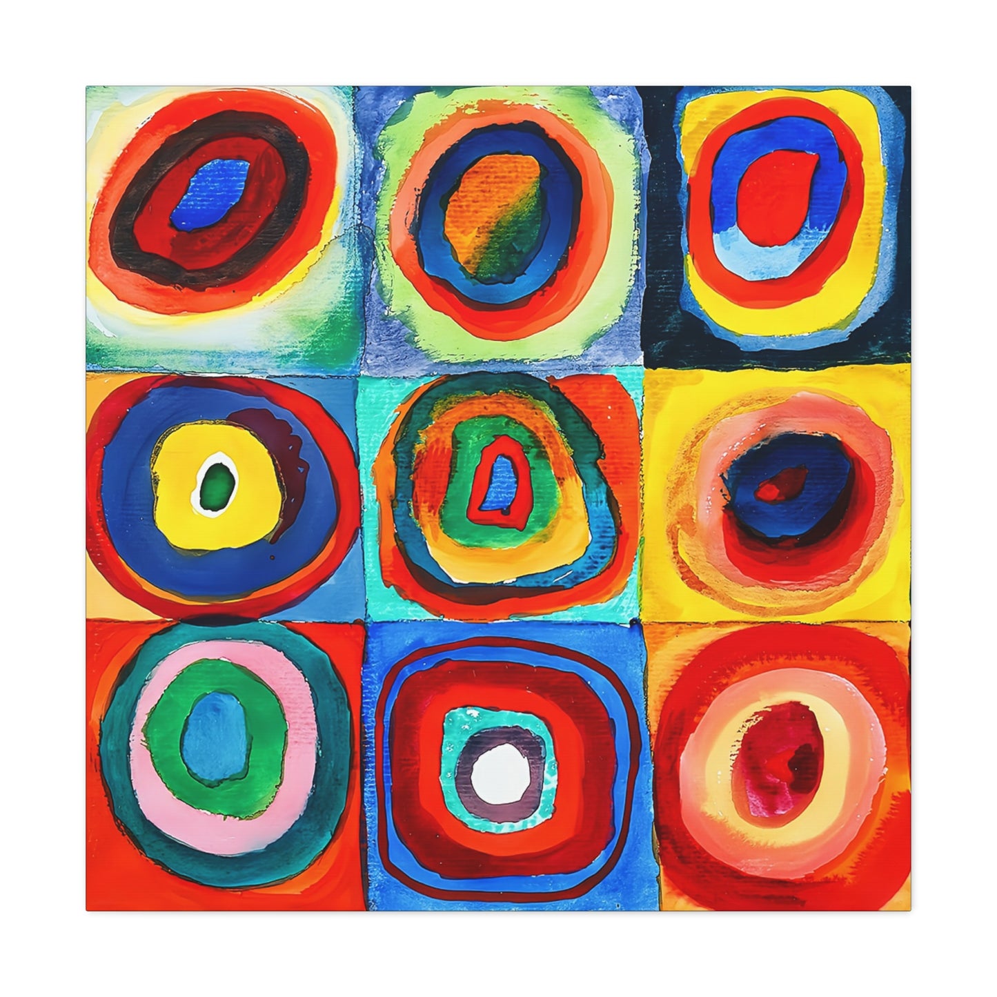 Quadrate mit konzentrischen Ringen (1913) by Wassily Kandinsky / Reproduction Fine Art sur Toile / Epaisseur 3,2cm - 1'25 po