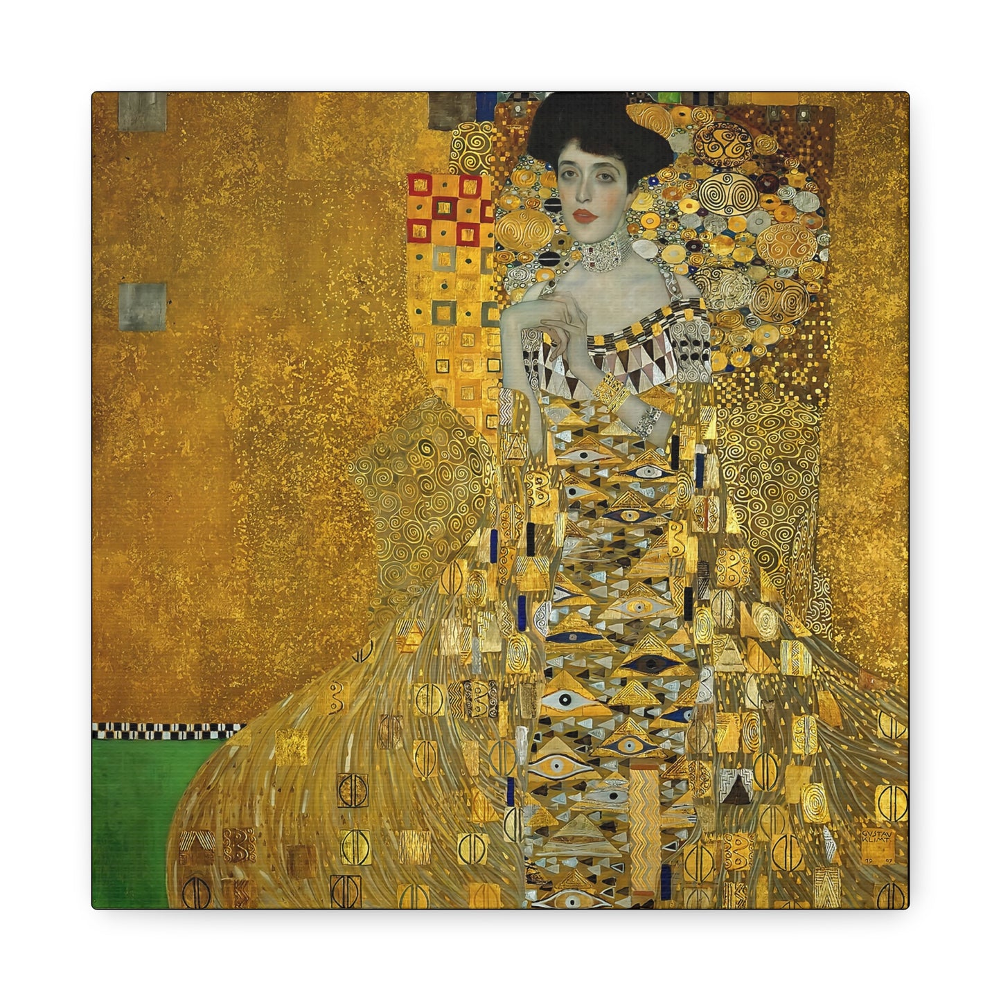 Portrait of Adele Bloch-Bauer I (1907) by Gustav Klimt / Reproduction Fine Art sur Toile / Flanc Large Epaisseur 3.2 cm - 1.25 inch