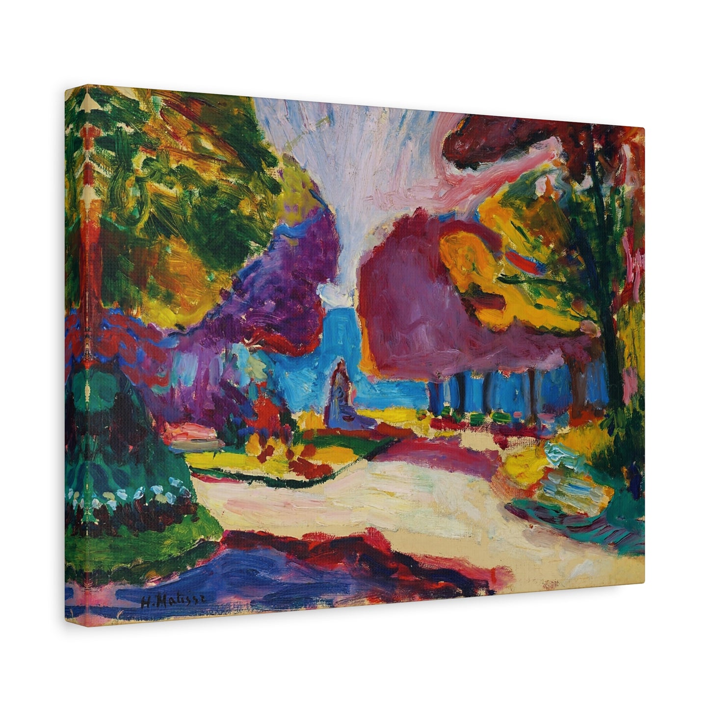Jardin du Luxembourg, Paris (1902) by Henri Matisse / Reproduction Fine Art sur Toile / Flanc Large Epaisseur 3.2 cm - 1.25 inch