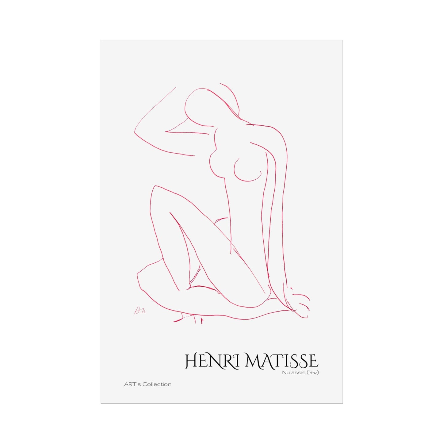 Nu assis (1952) version rouge by Henri Matisse / Affiche imprimée - Série ART's Collection