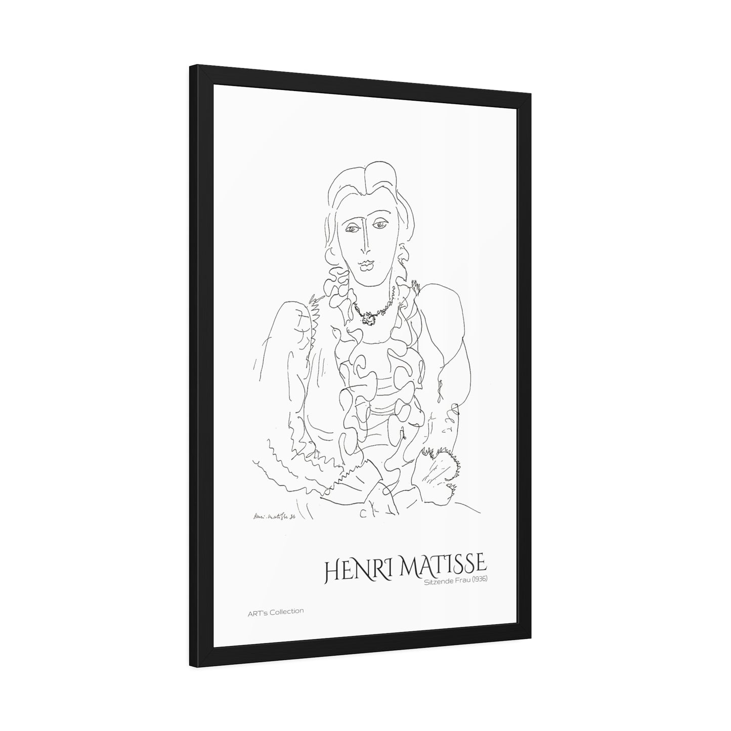 Sitzende Frau (1936) by Henri Matisse / Affiche Encadrée série ART's Collection