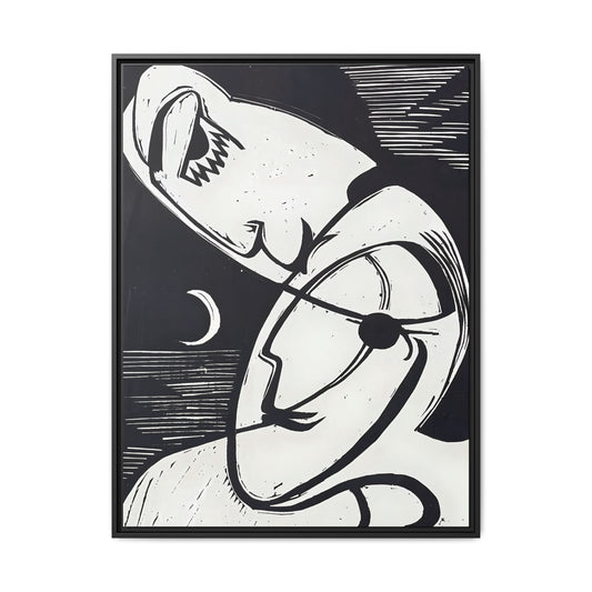 The Kiss (1930) by Ernst Ludwig Kirchner / Toile encadrée sur caisse américaine