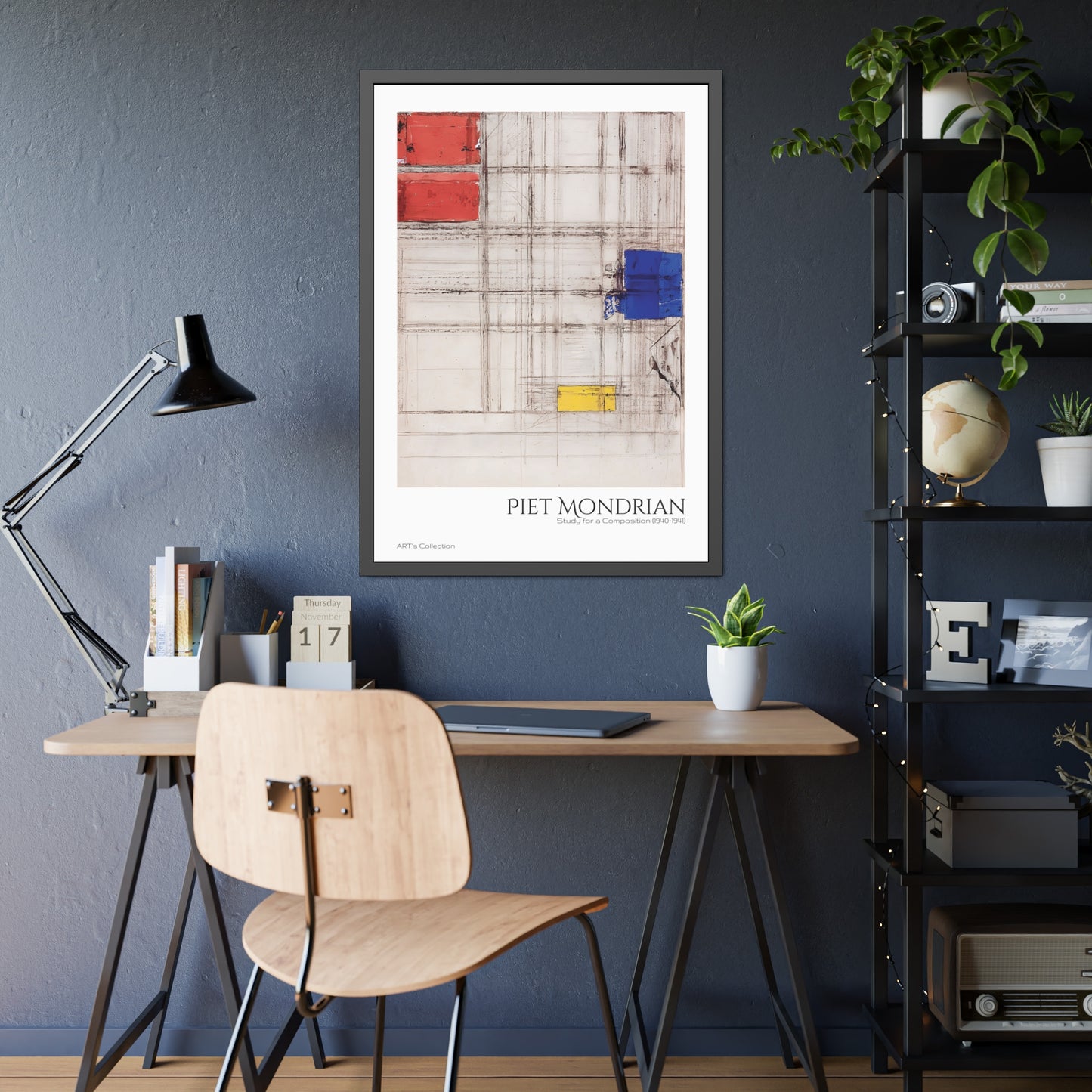 Study for a Composition (1940-1941) by Piet Mondrian / Affiche Encadrée série ART's Collection