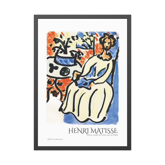 Marie-José en robe jaune (1950) by Henri Matisse / Affiche Encadrée série ART's Collection
