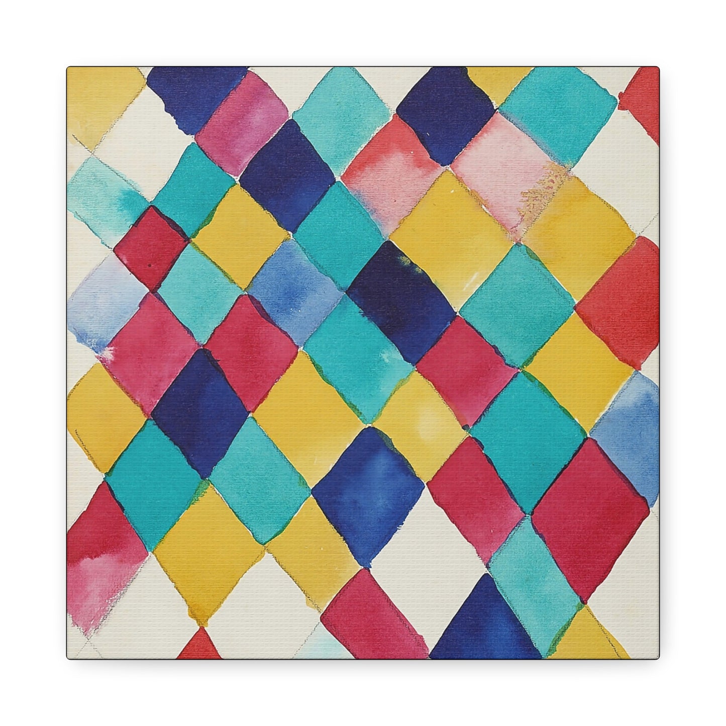 Farbstudie mit Rauten (1913) by Wassily Kandinsky / Reproduction Fine Art sur Toile / Epaisseur 3,2cm - 1'25 po