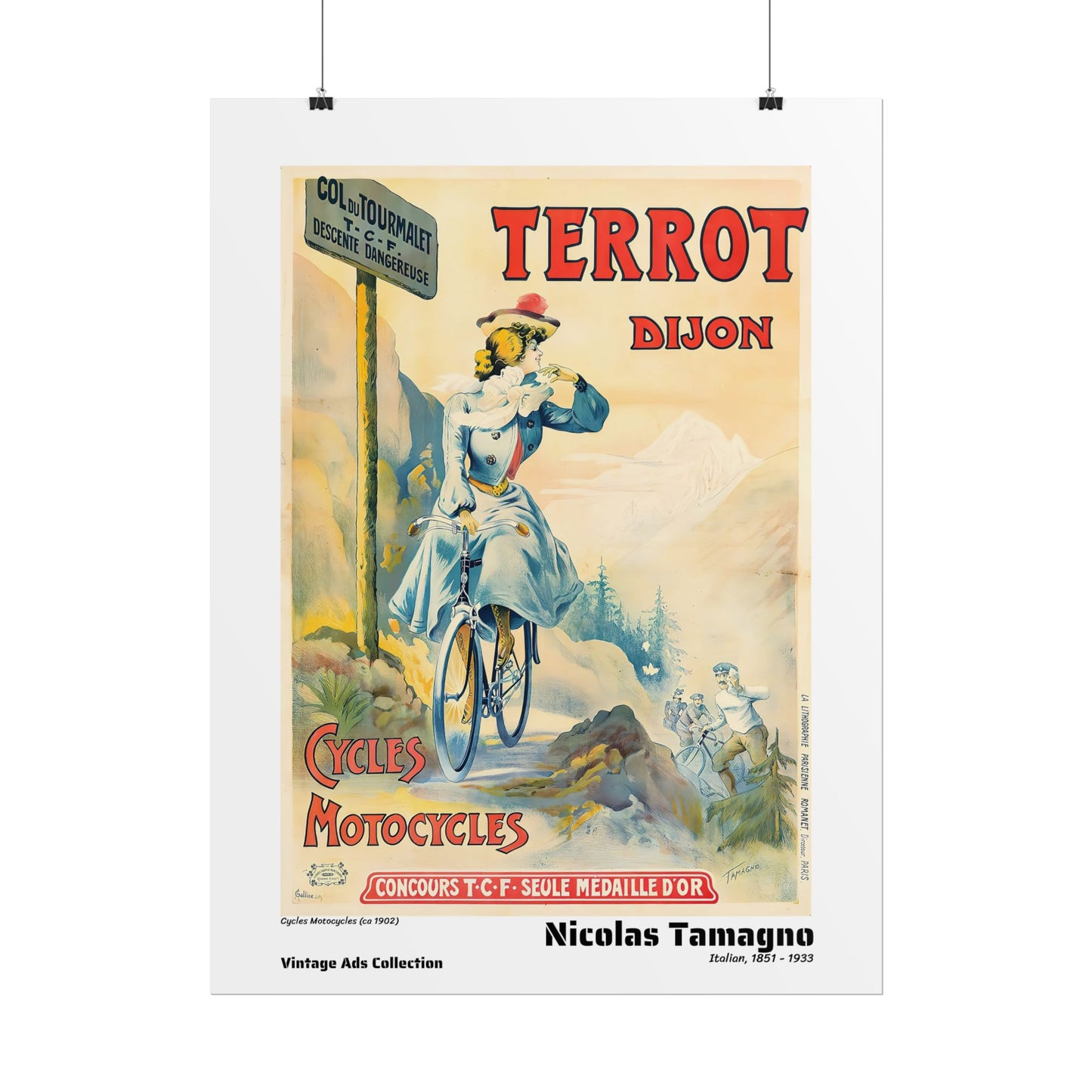 Cycles Motocycles (ca 1902) by Nicolas Tamagno / Affiche imprimée - Série Vintage Ads Collection