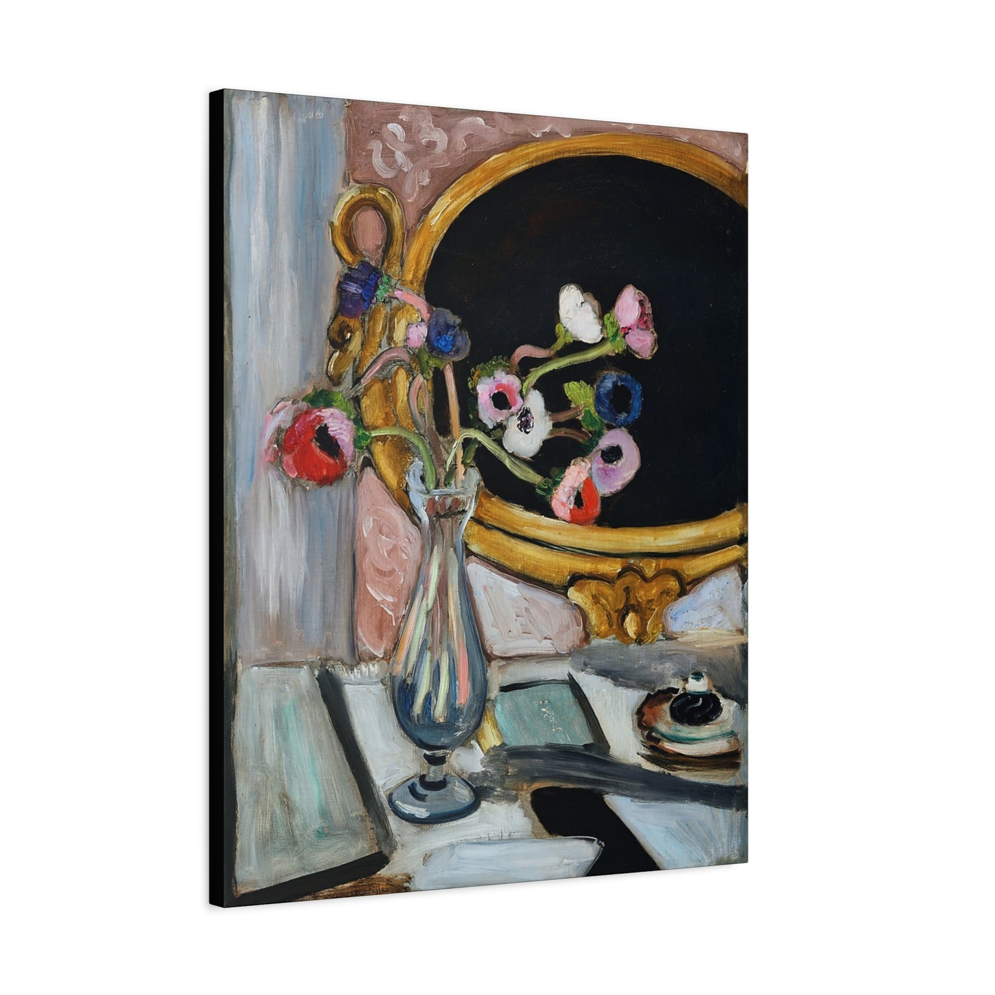 Anémones au miroir noir (1919) by Henri Matisse / Reproduction Fine Art sur Toile / Epaisseur 3.2 cm - 1.25 inch