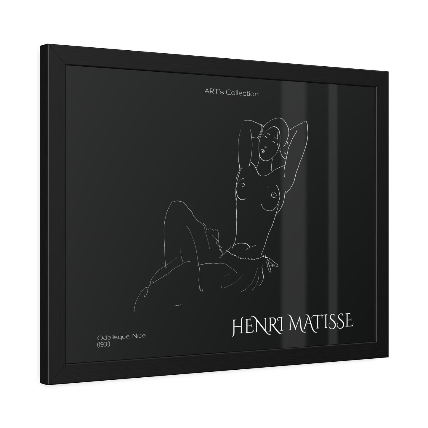 Odalisque, Nice (1931) black édition by Henry Matisse / Affiche Encadrée série ART's Collection
