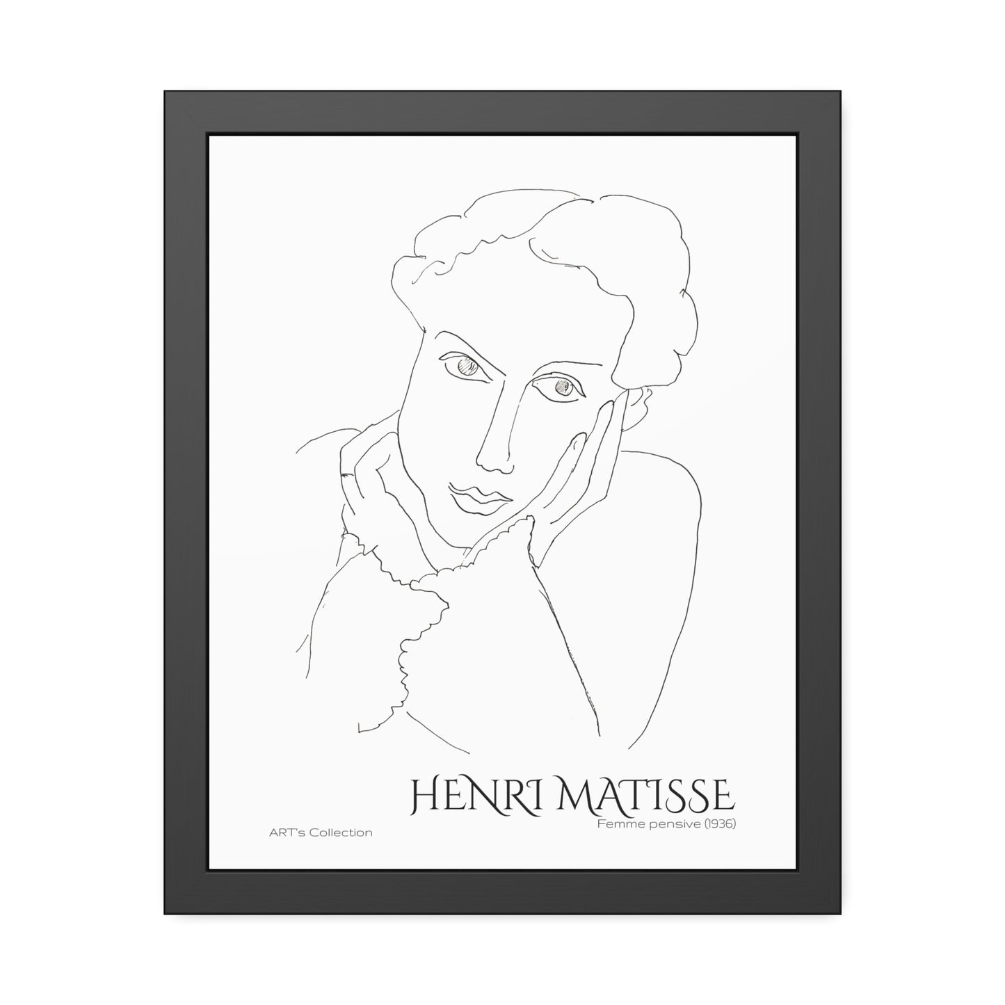 Femme pensive (1936) by Henri Matisse / Affiche Encadrée série ART's Collection