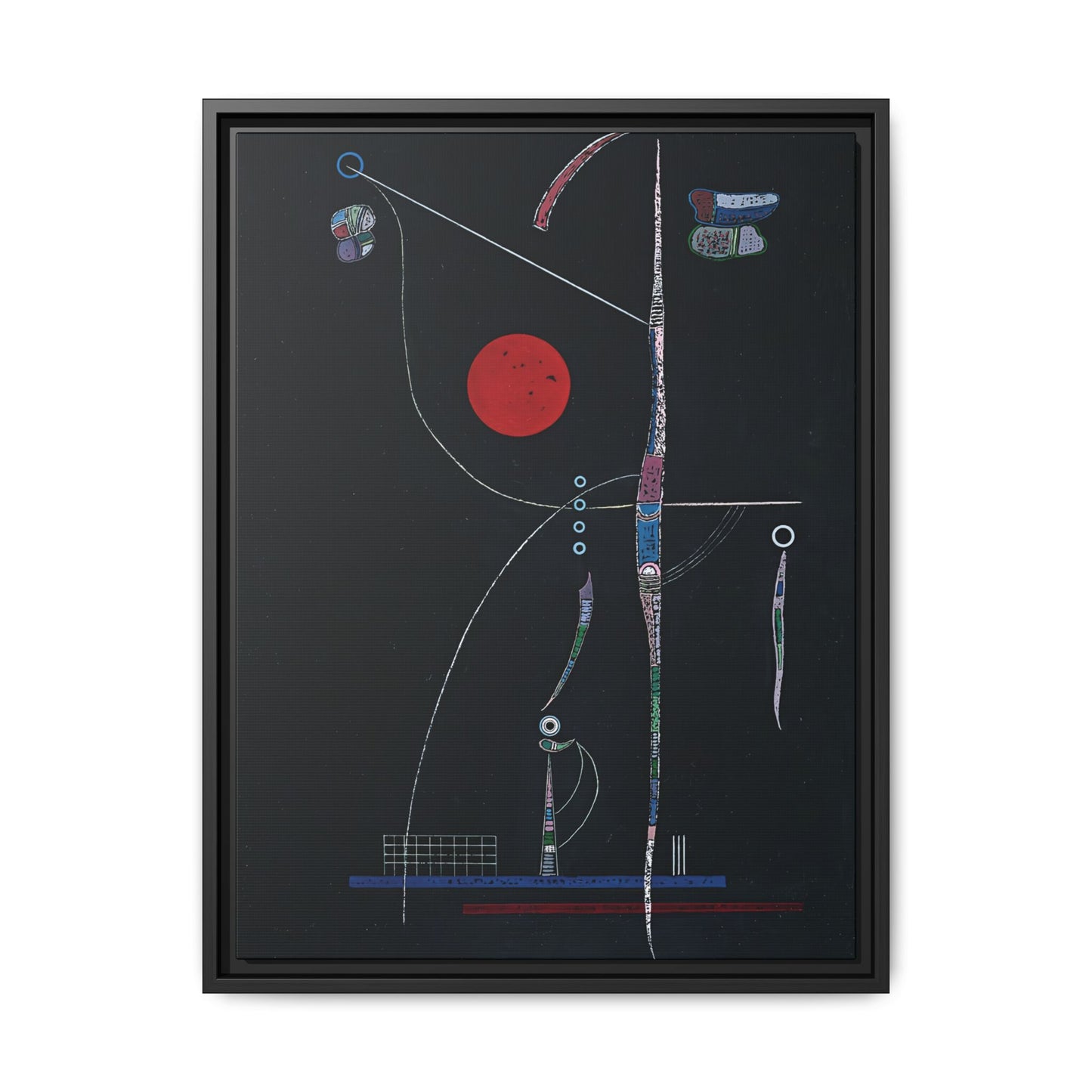 L' accent Rouge (1938) by Wassily Kandinsky / Toile encadrée sur caisse américaine