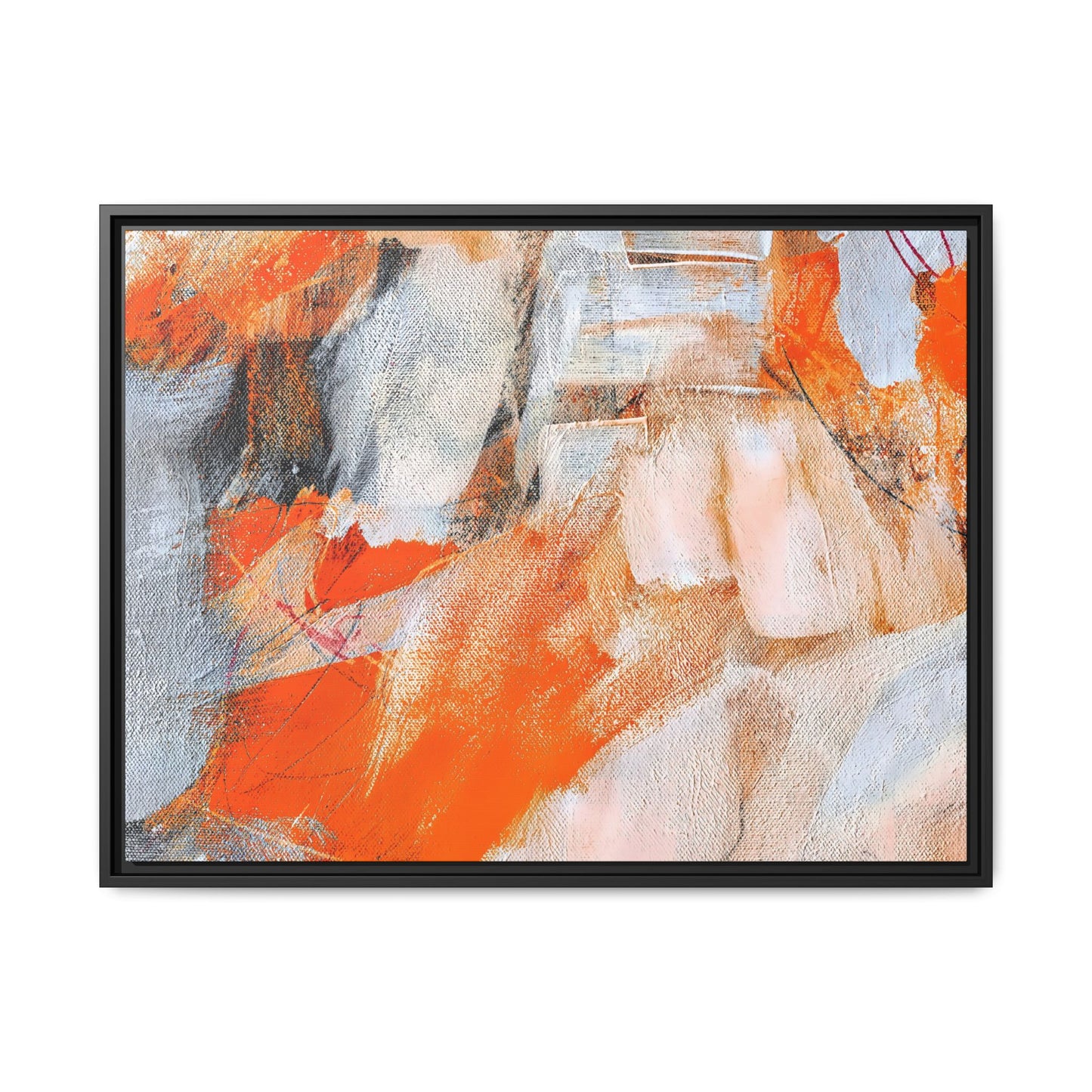 Tableau Intemporel Mandarine "Série Sign Collections" / Toile encadrée sur caisse américaine