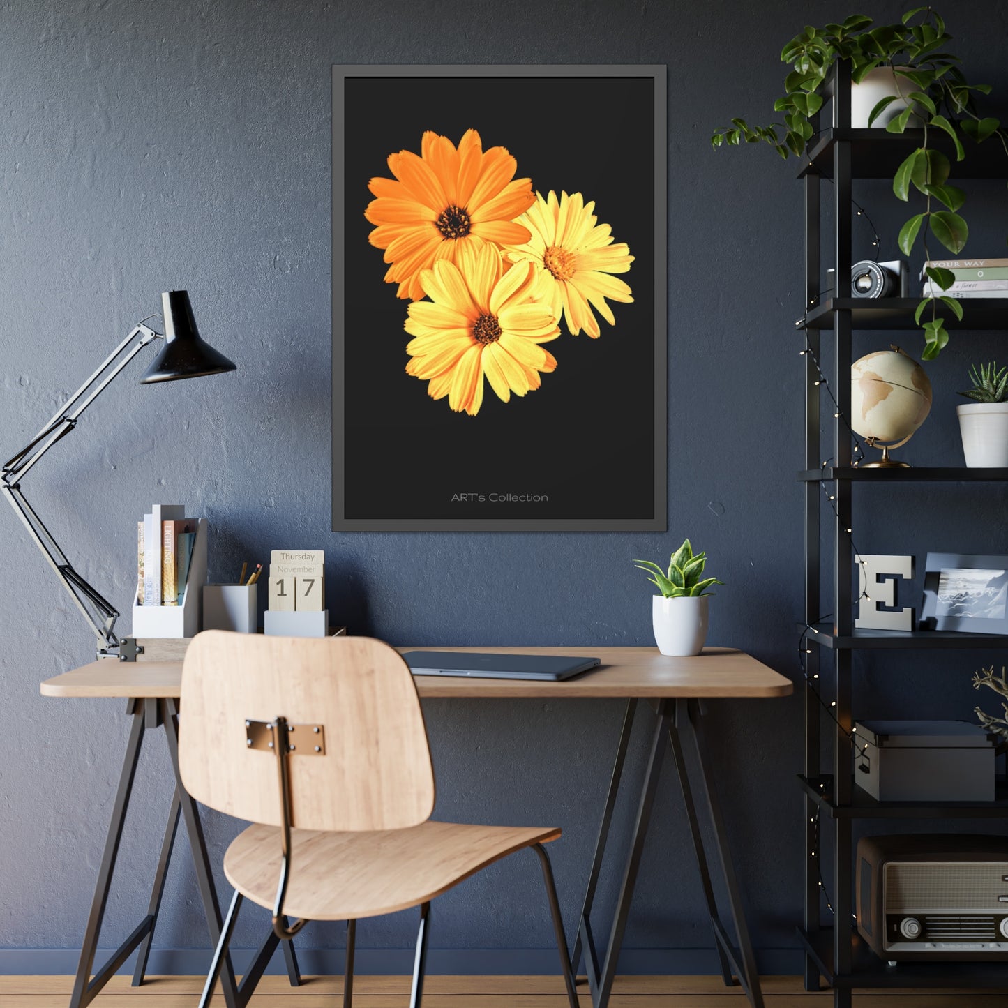 Collection Signature "FLORAL Numéro 8" sur Affiche Encadrée série ART's Collection